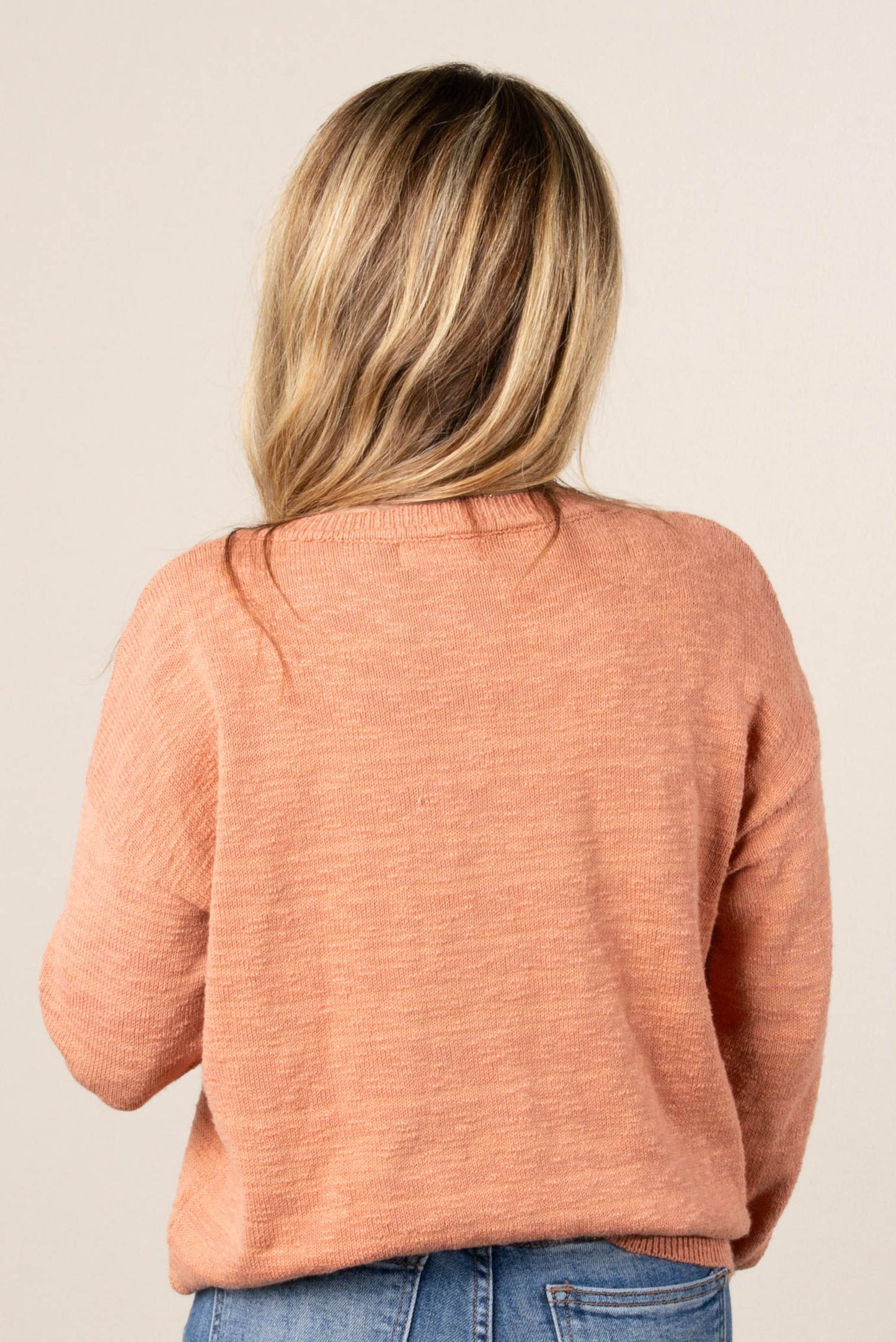 Cassie Slub Knit Henley Sweater