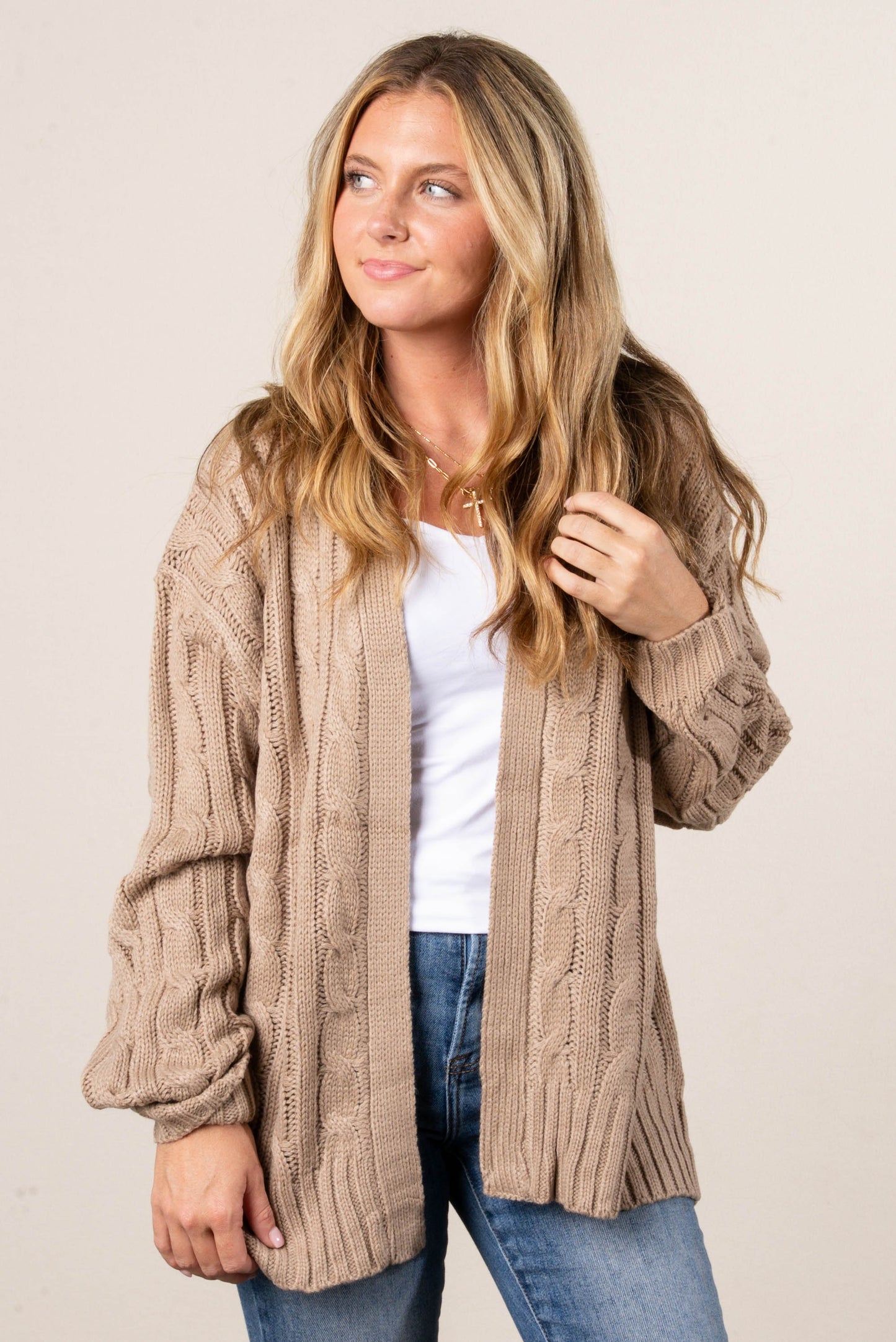 Layla Cable Knit Sweater Cardigan