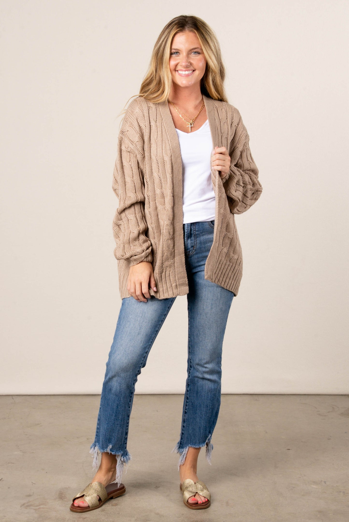 Layla Cable Knit Sweater Cardigan