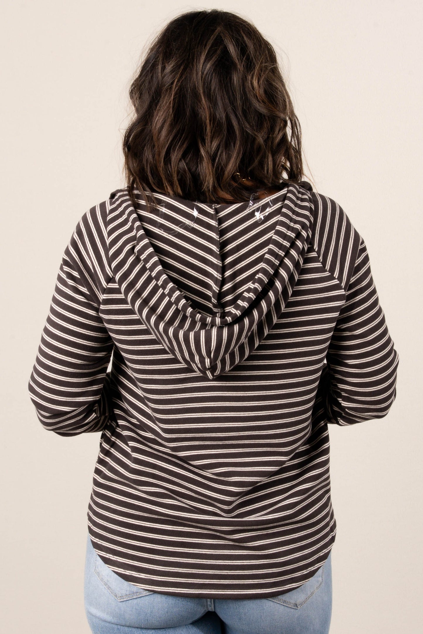 Caroline Striped Hooded Top