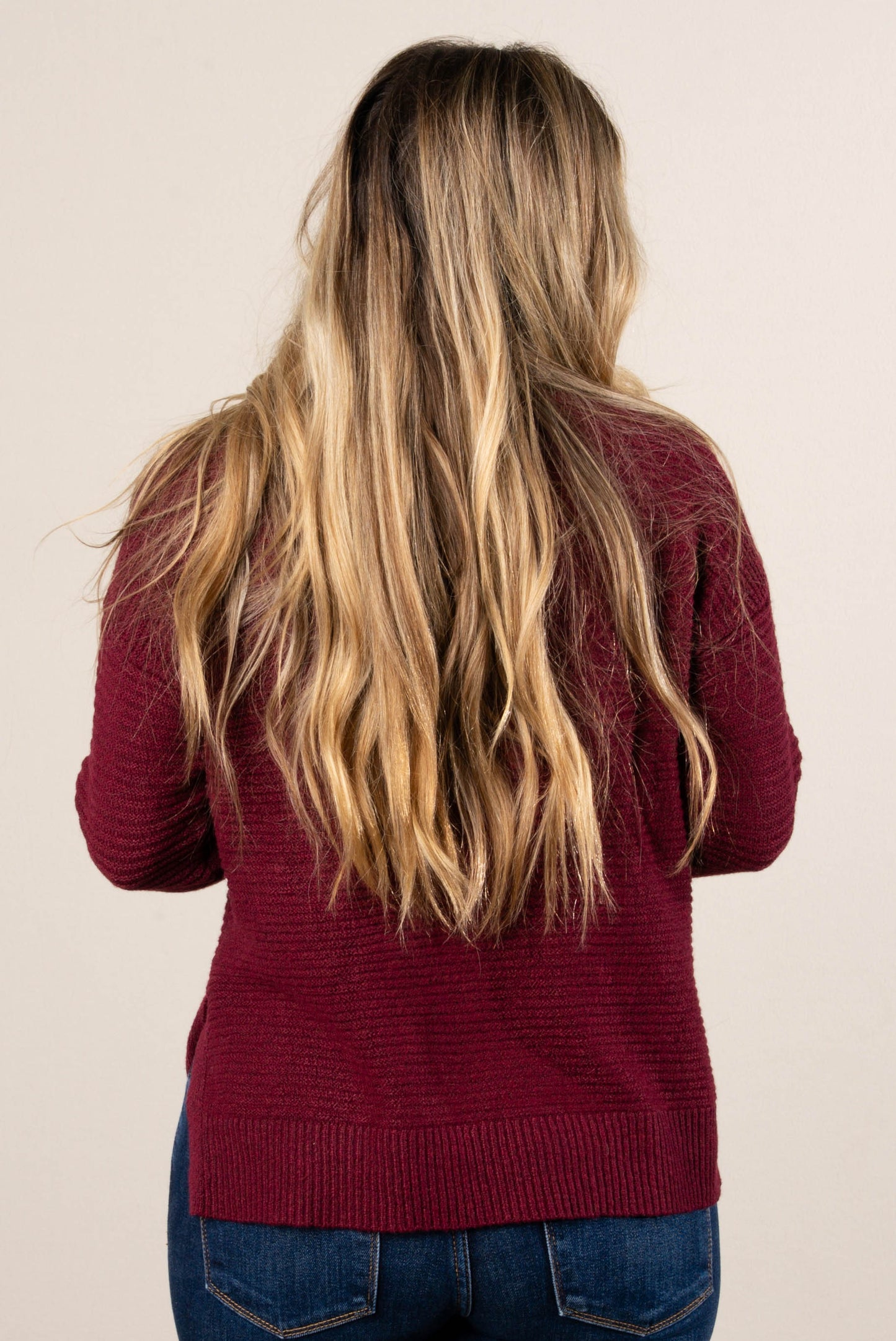 Julia Rib Knit Drop Shoulder Sweater