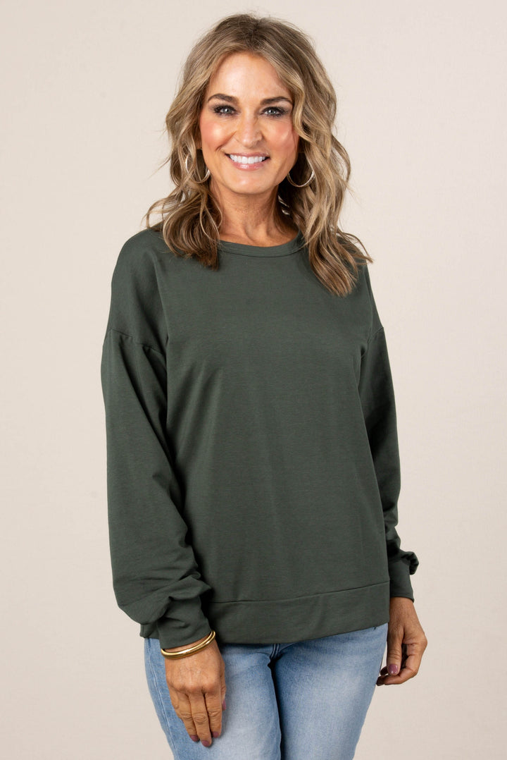 Remi French Terry Drop Shoulder Top