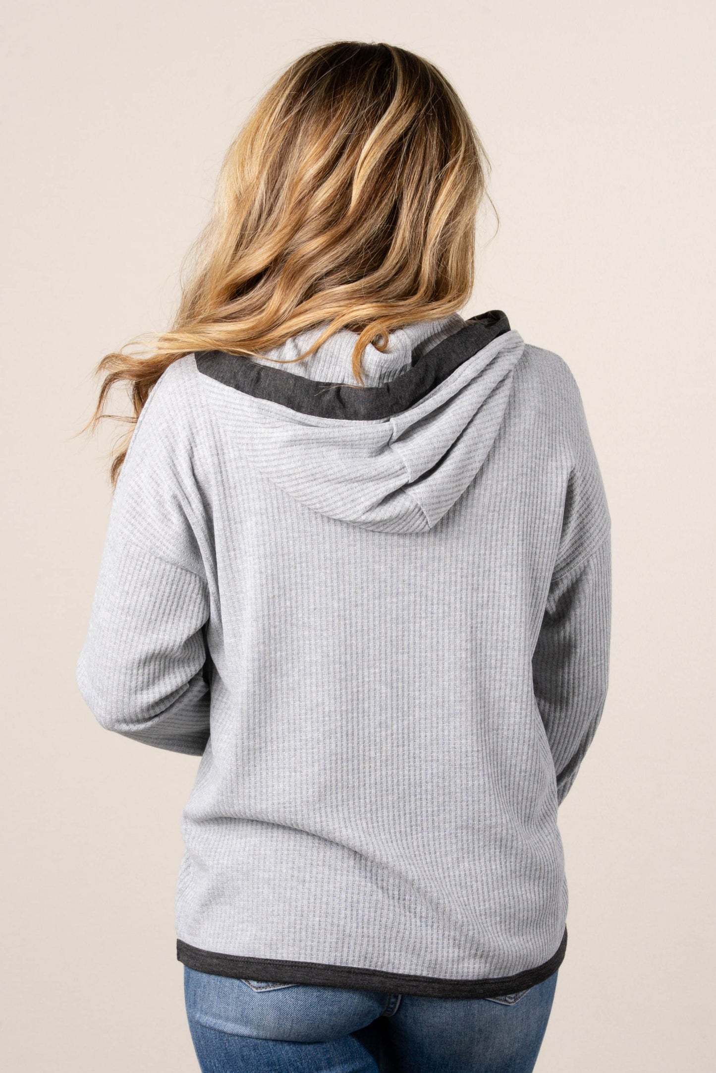 Aubree Contrast Trim Hooded Top