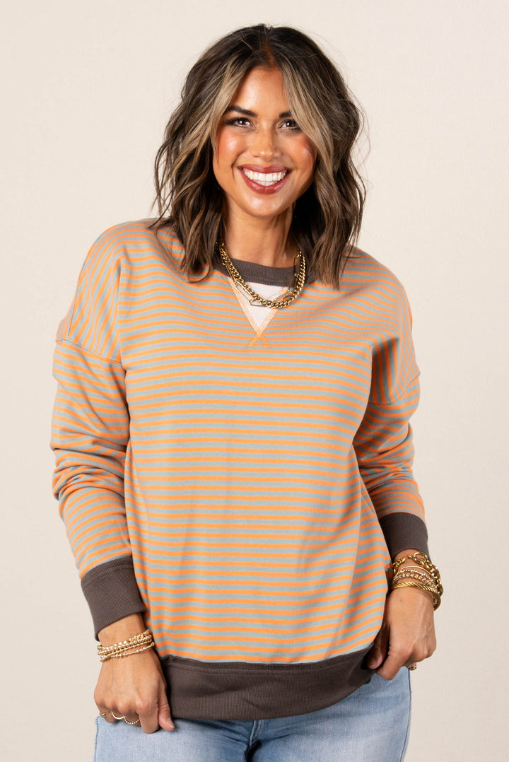 Peyton Striped Top Stitch Top