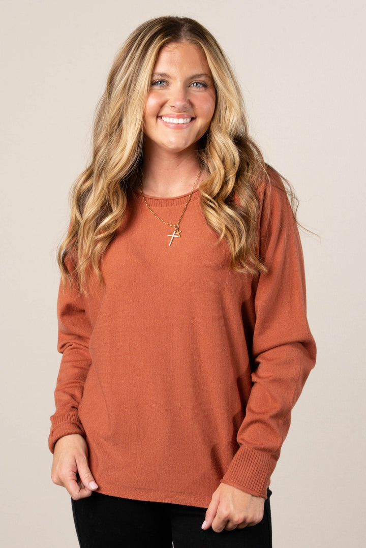 Callie Rolled Neck Dolman Sweater