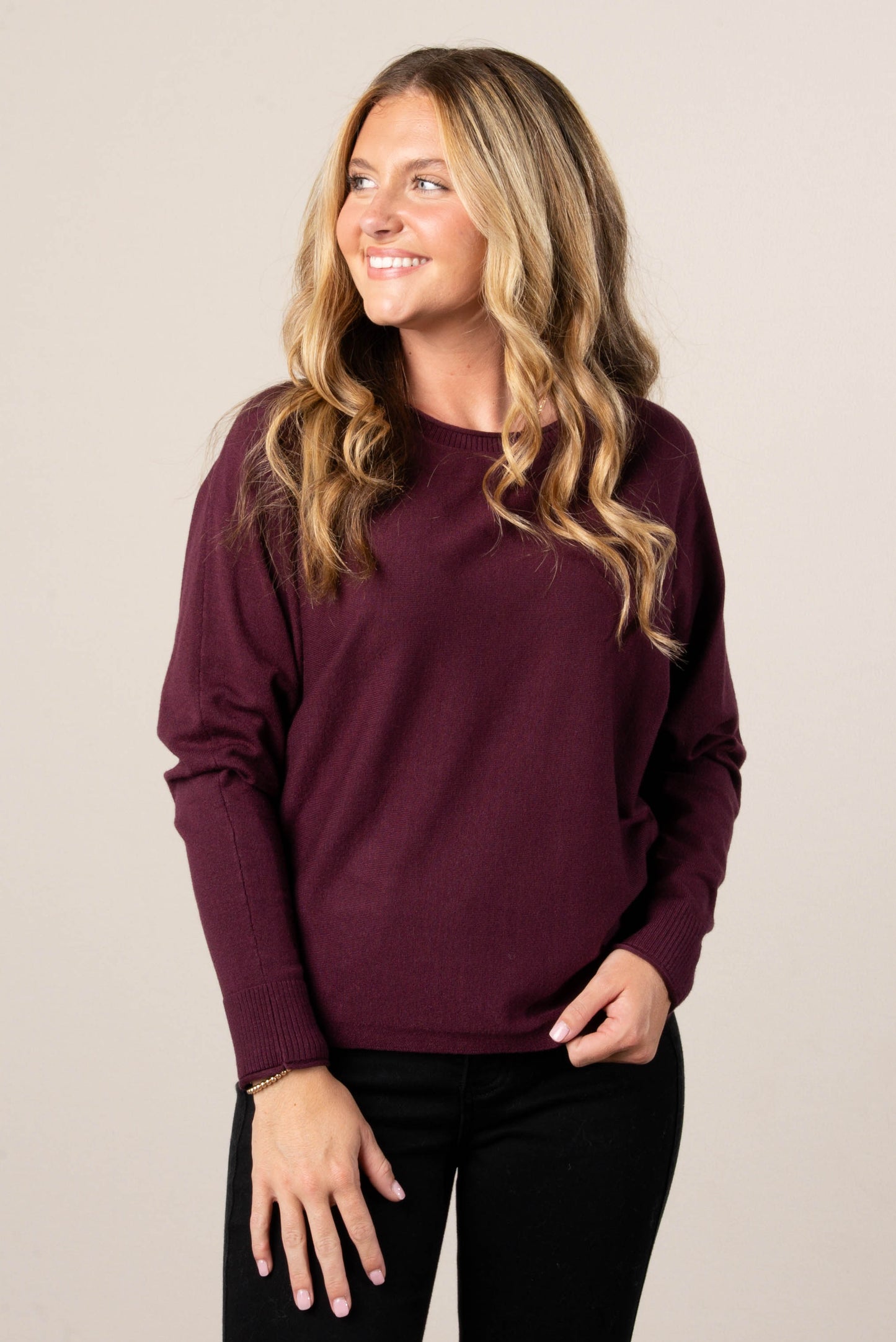 Callie Rolled Neck Dolman Sweater
