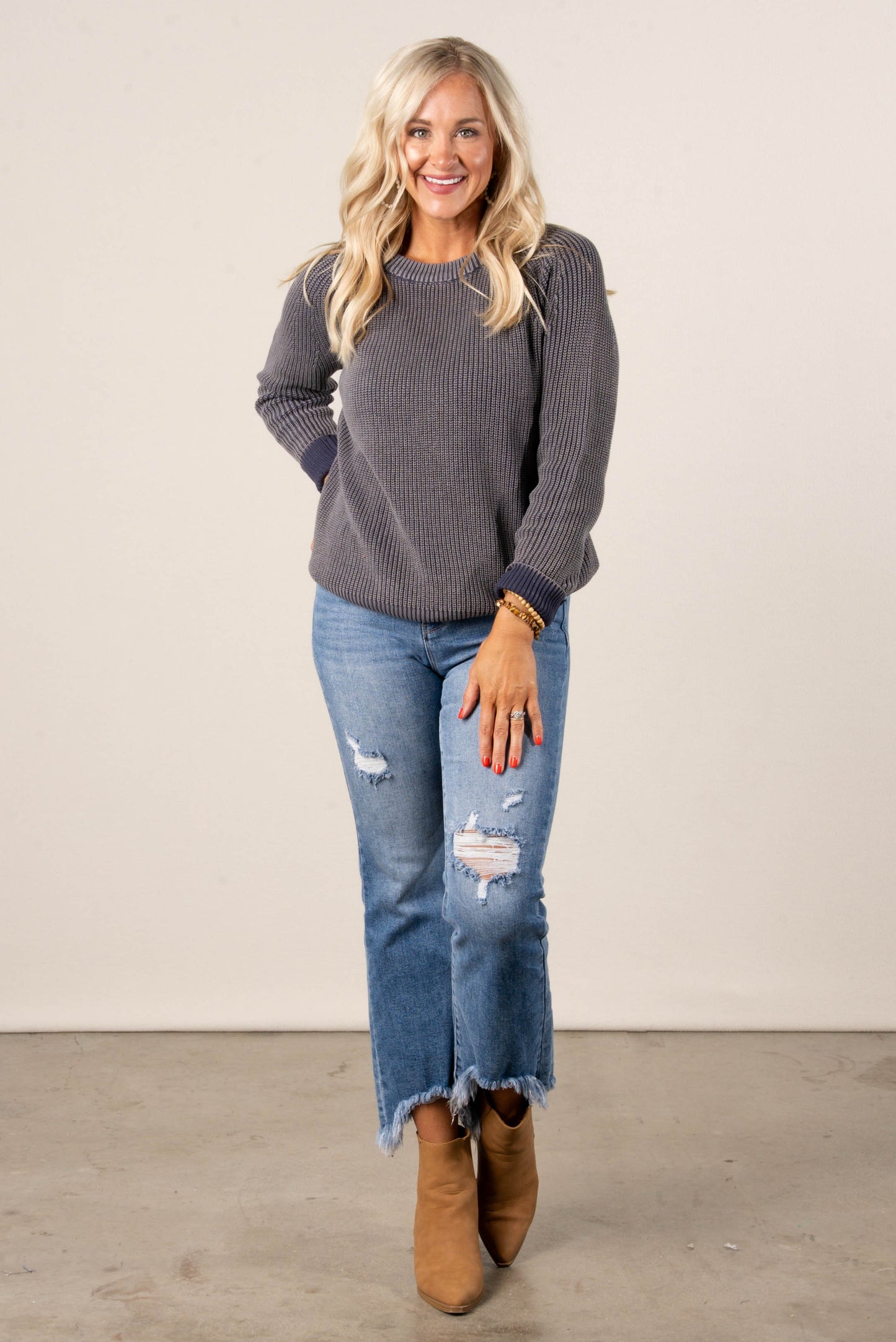 Jasmine Wash Dyed Raglan Sweater