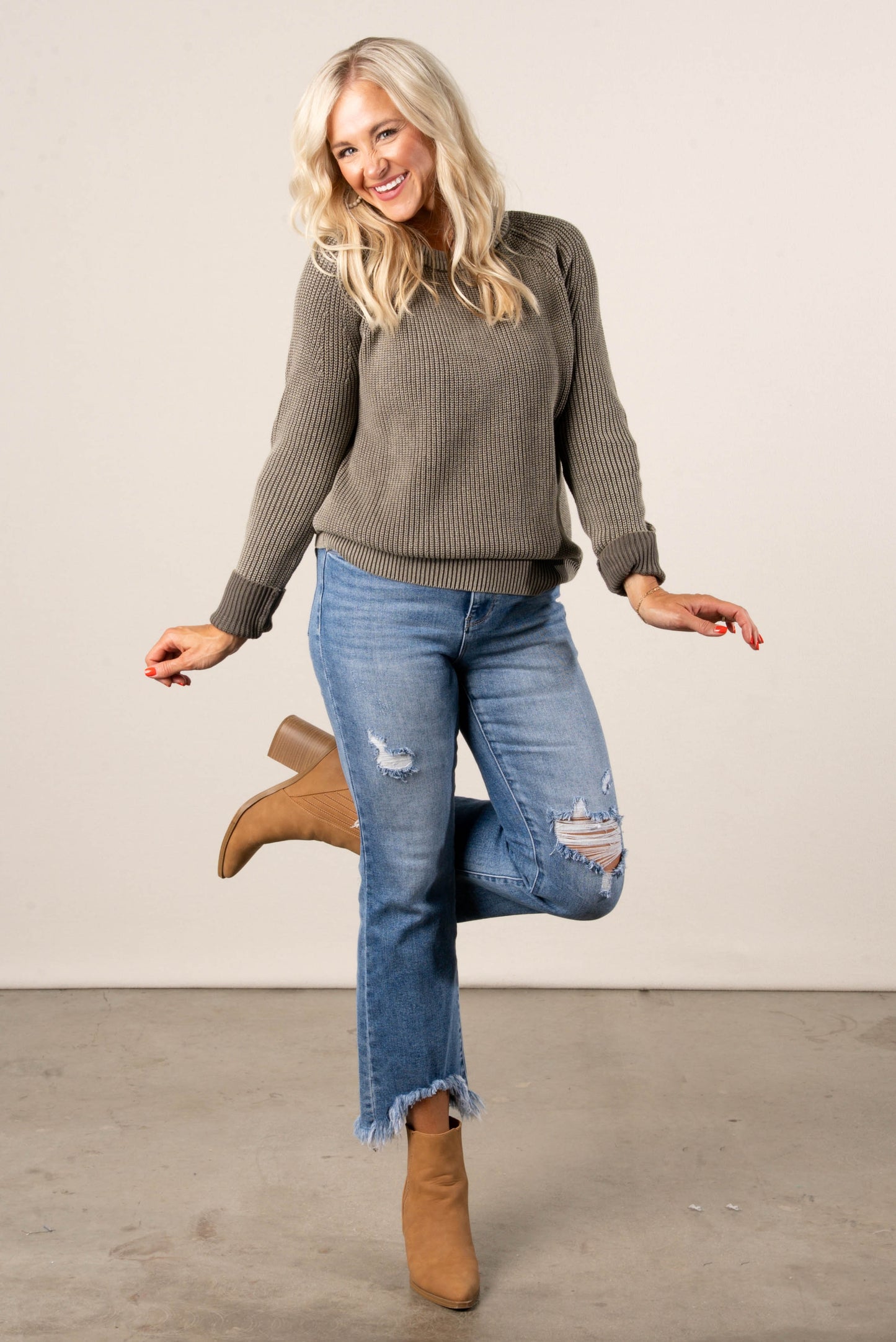 Jasmine Wash Dyed Raglan Sweater