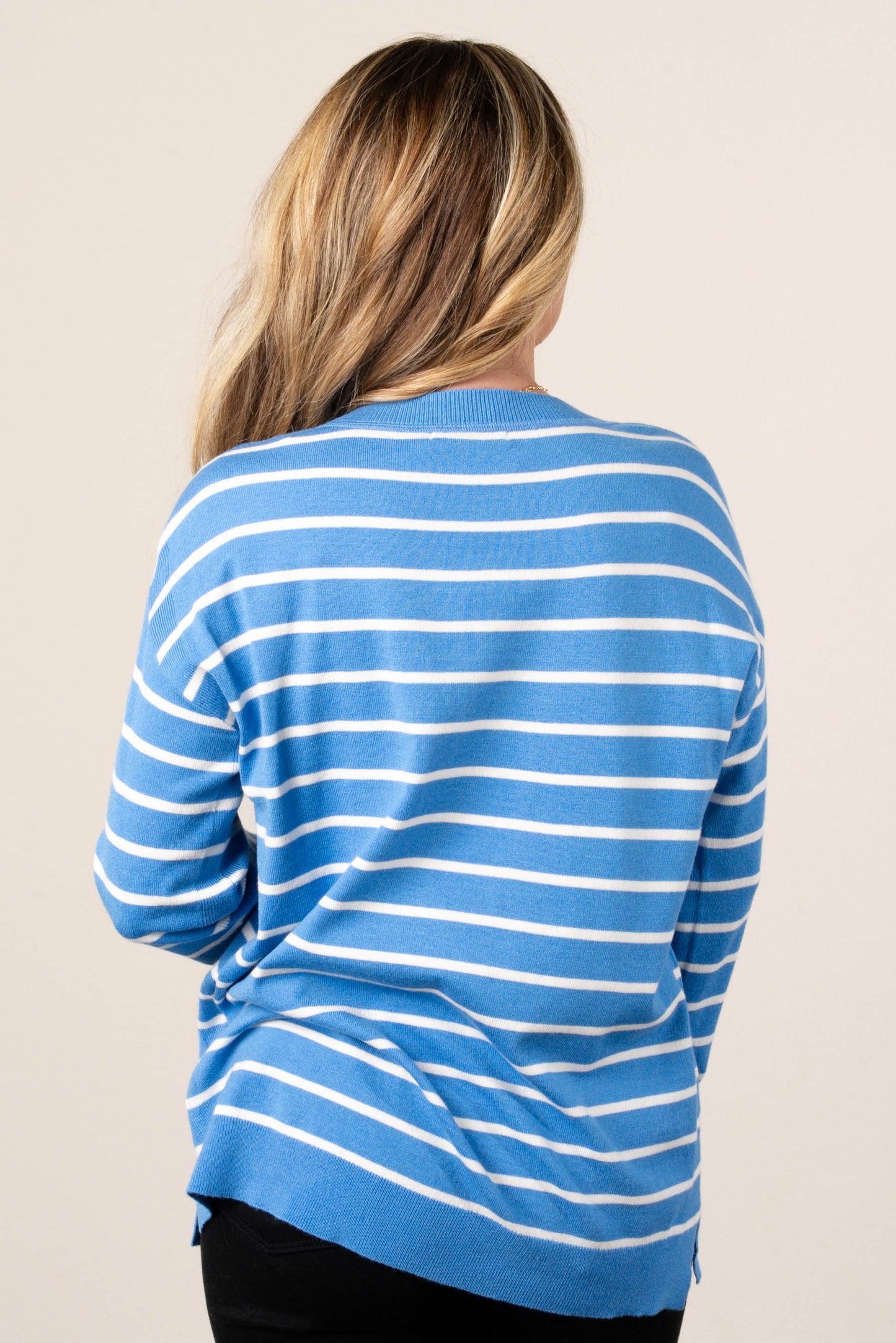 Molly Striped Top Stitch Sweater