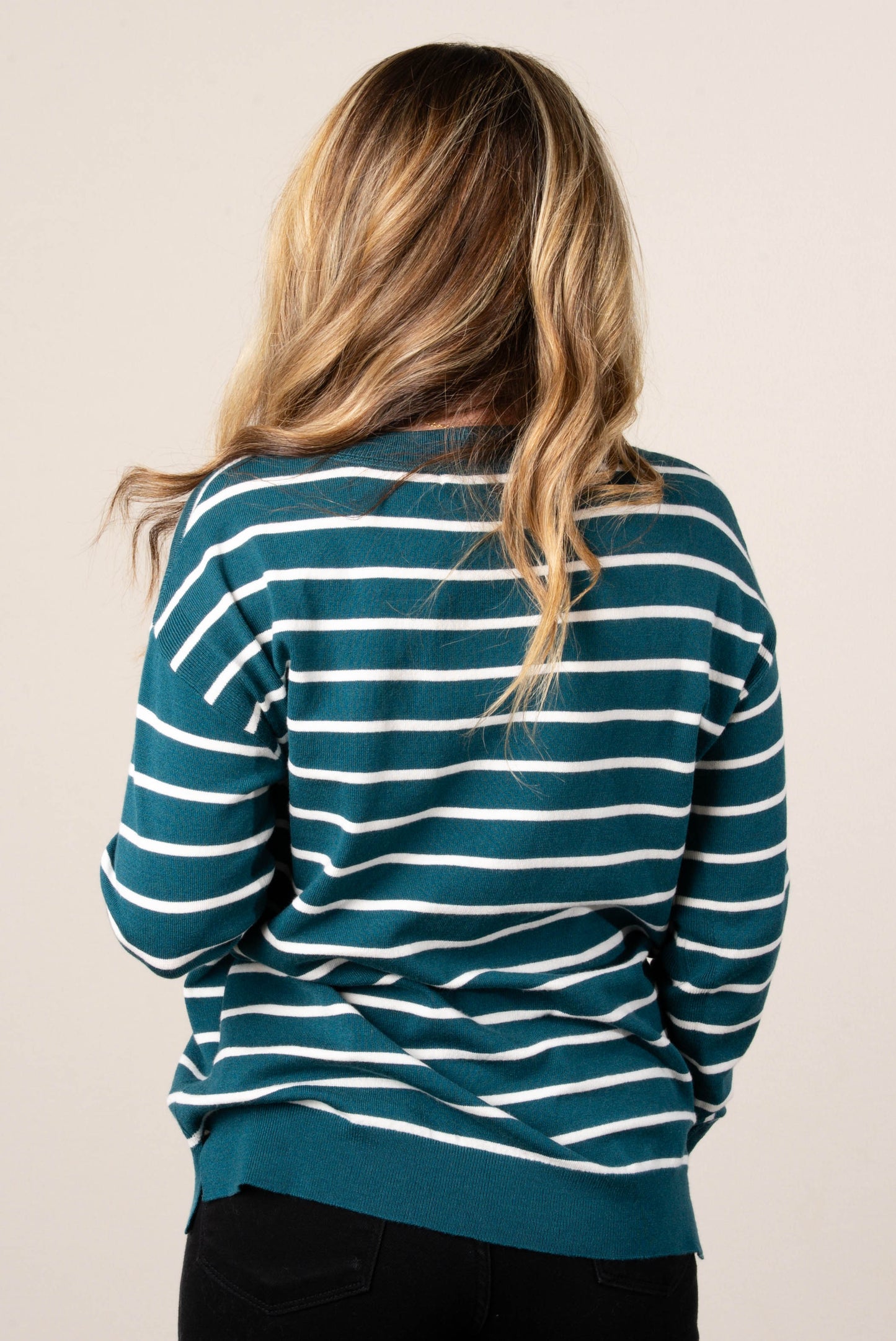 Molly Striped Top Stitch Sweater