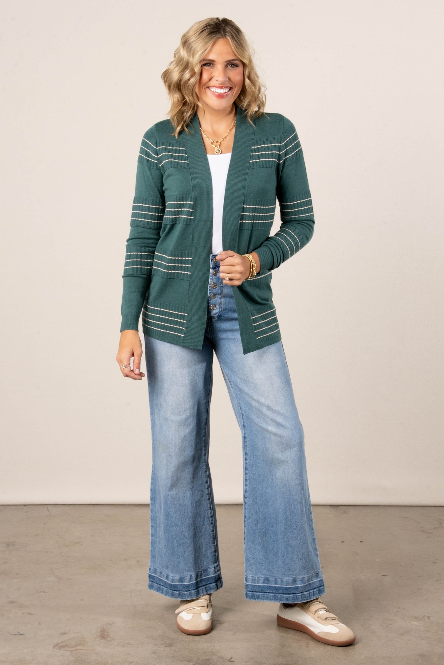 Lilly Stitch Striped Sweater Cardigan