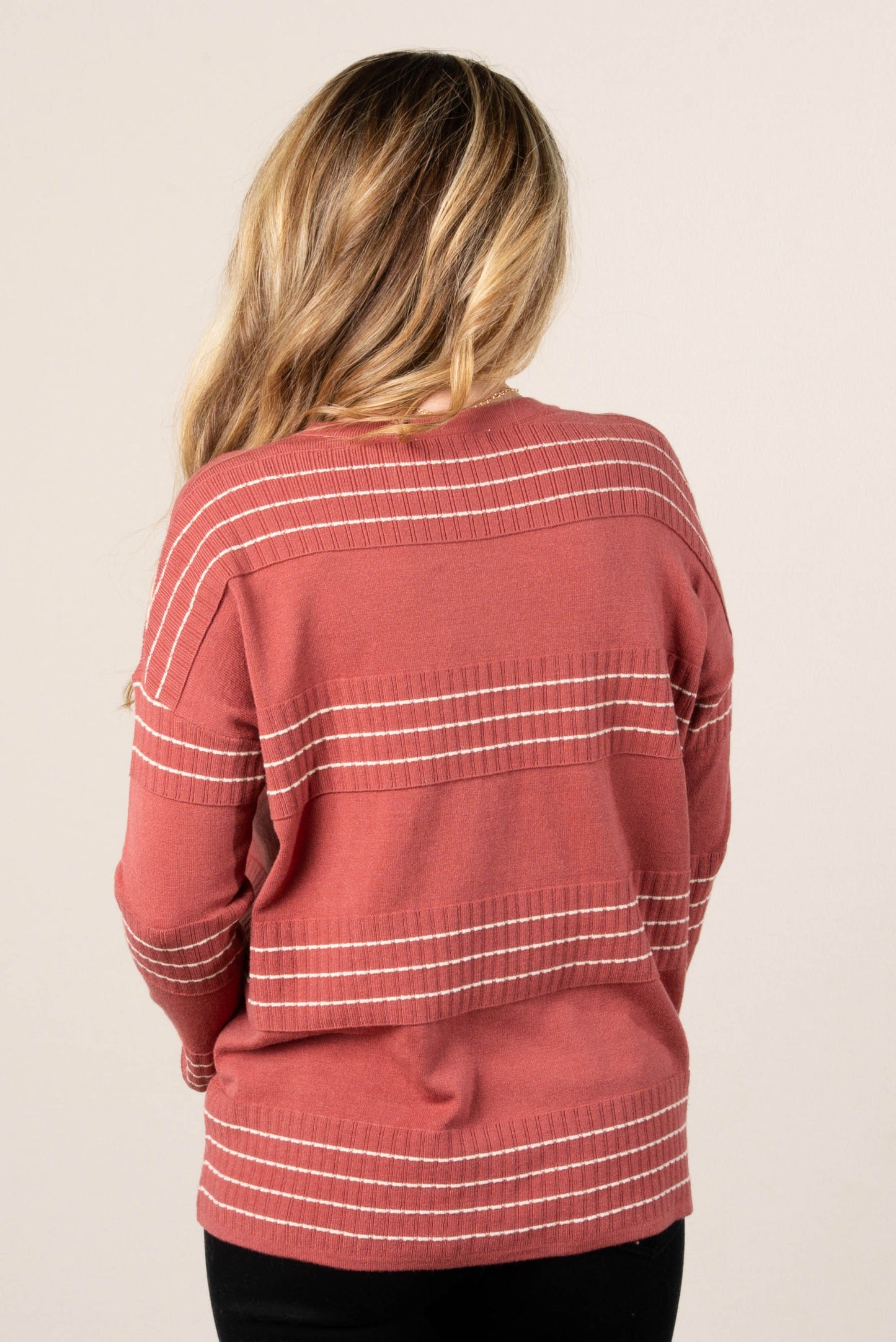 Palmer Stitch Striped Sweater