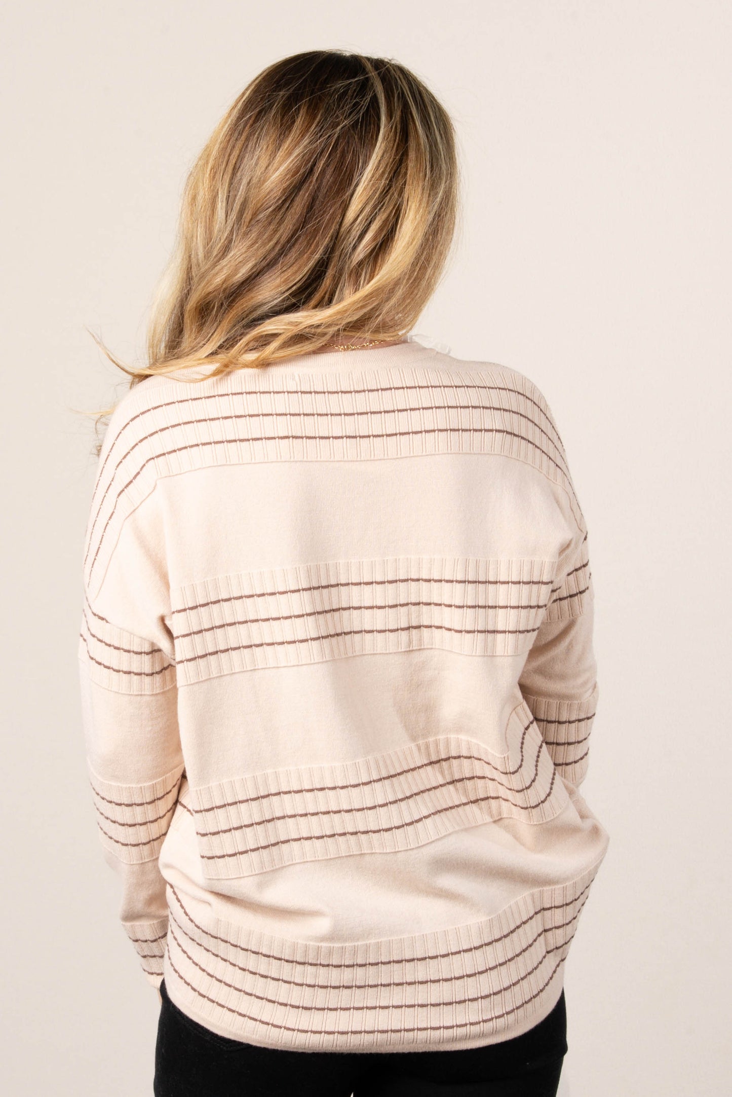 Palmer Stitch Striped Sweater
