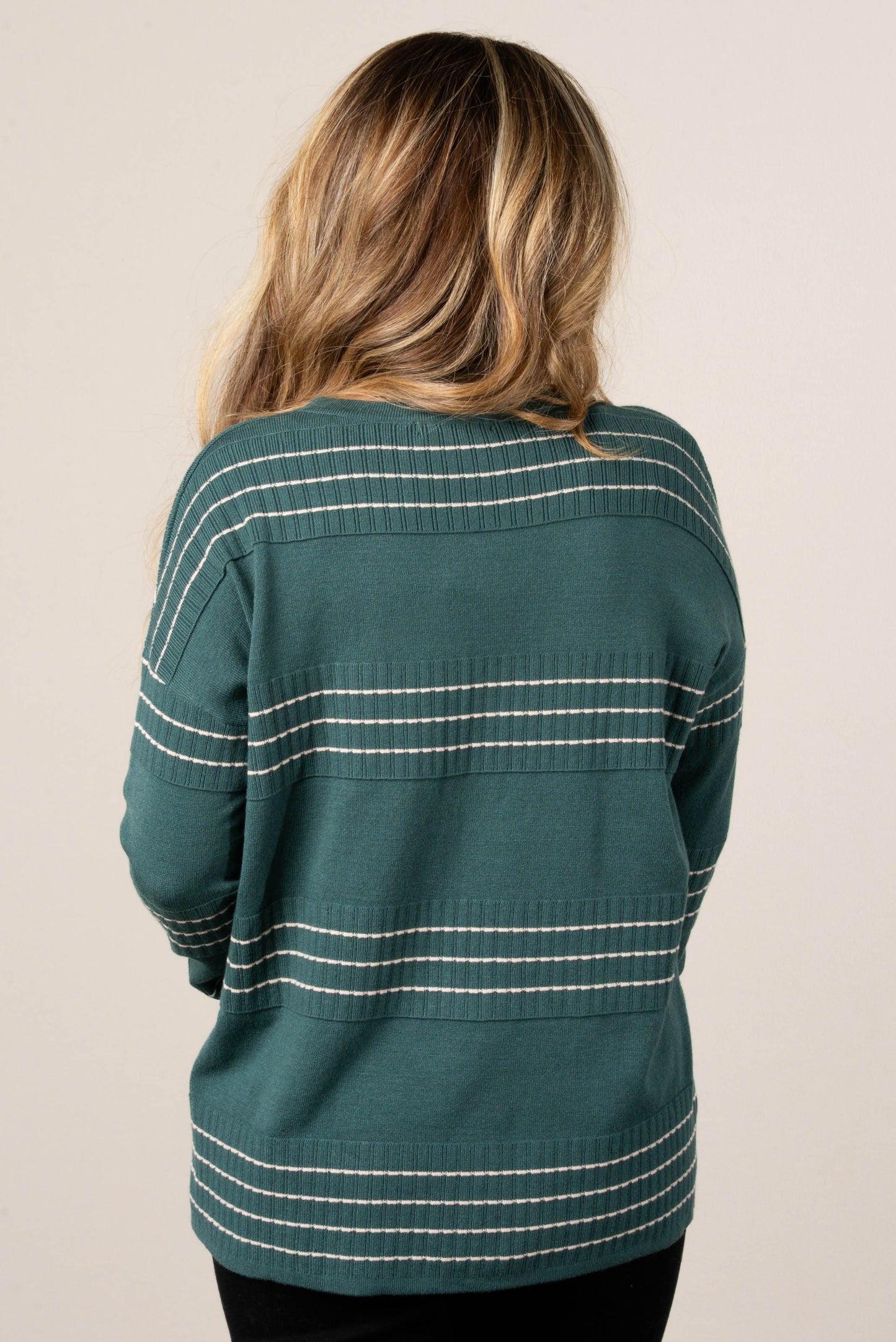 Palmer Stitch Striped Sweater