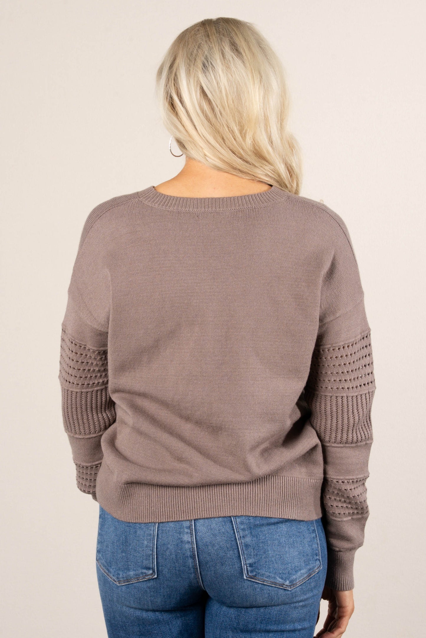 Harlow Mixed Open Knit Sweater
