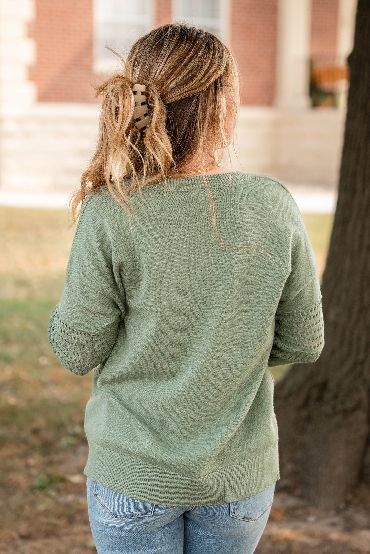 Harlow Mixed Open Knit Sweater