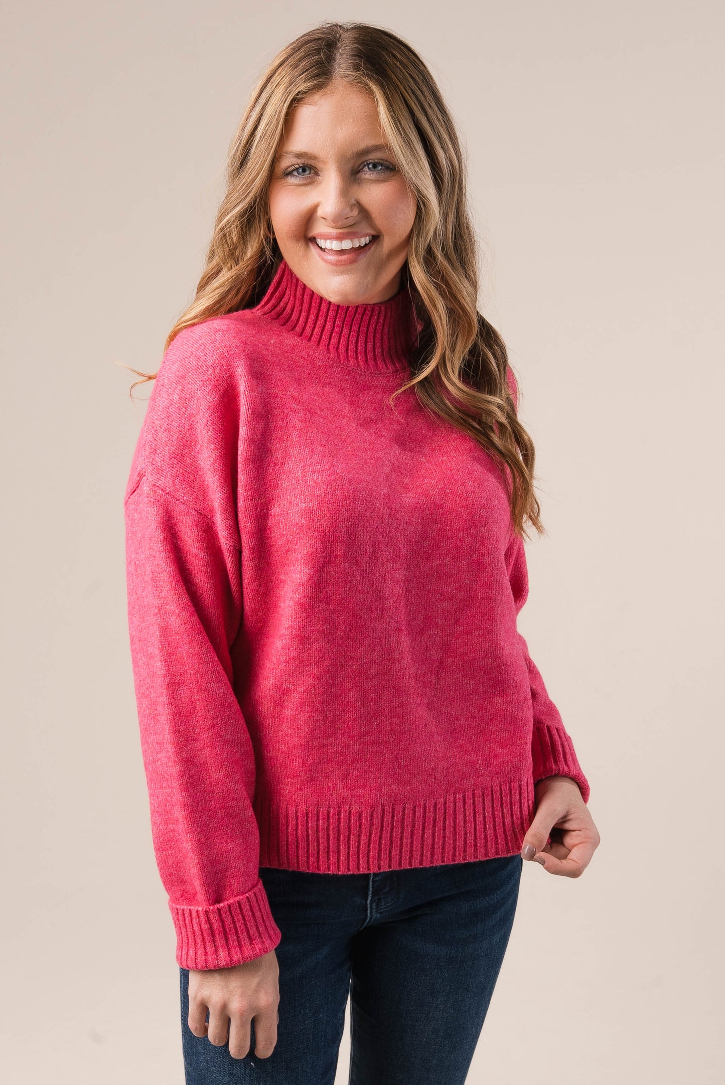 Marled Knit Mock Neck Sweater *Final Sale*