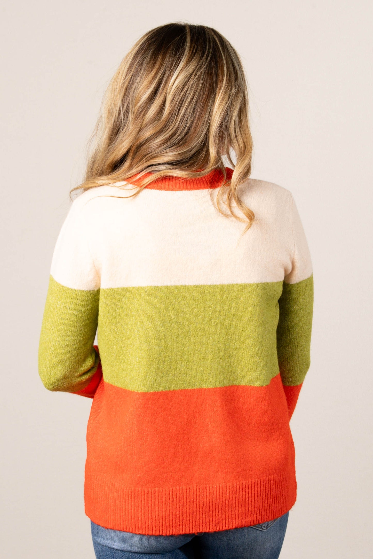 Dani Color Block Stitch Accent Sweater