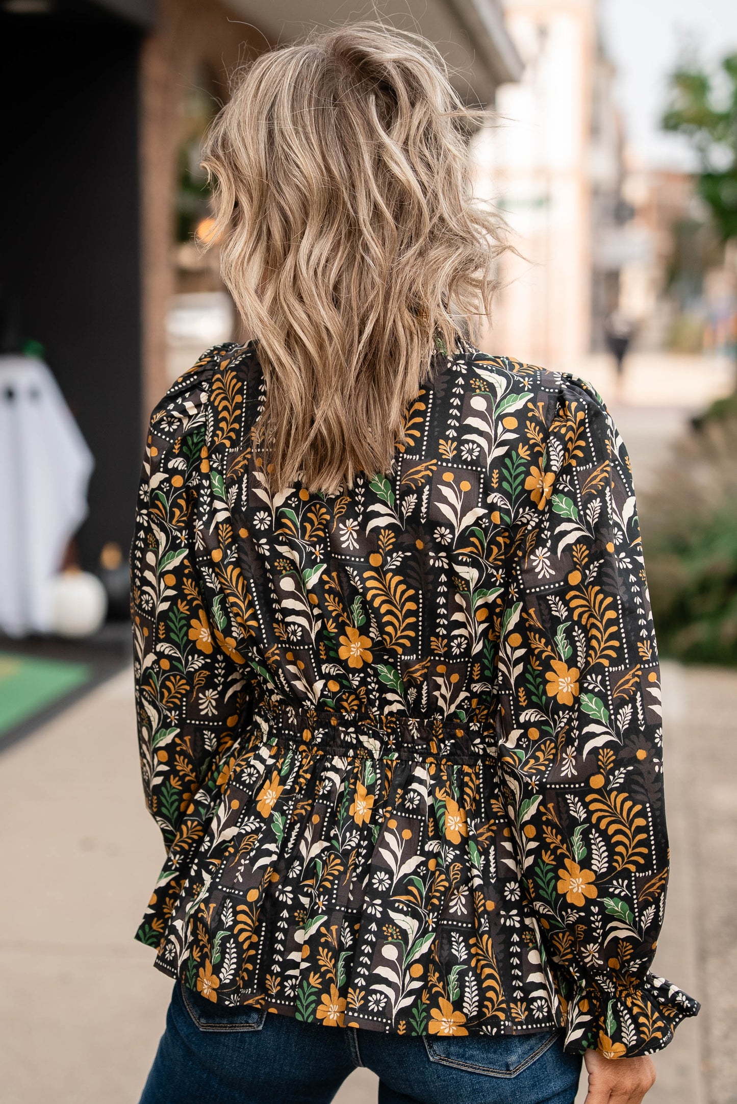 Pauline Floral Ruffled Peplum Top