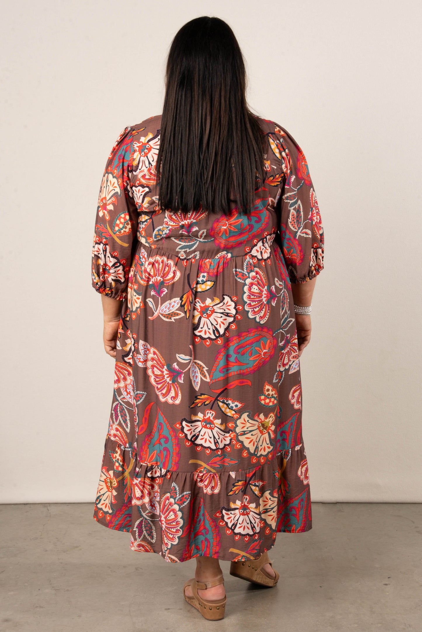 Lena Floral Tiered Midi Dress