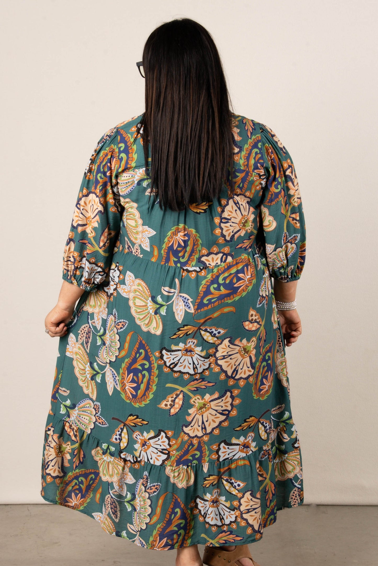 Lena Floral Tiered Midi Dress
