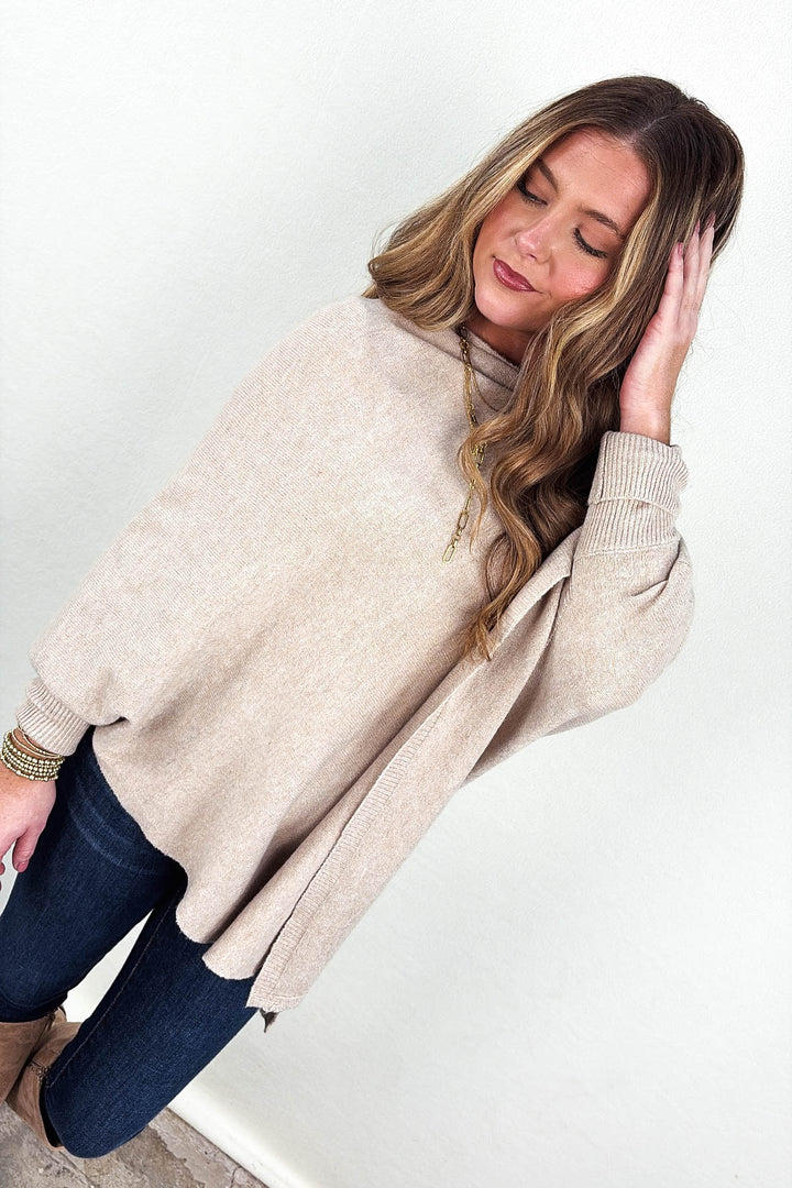 Alessia Asymmetrical Poncho Sweater