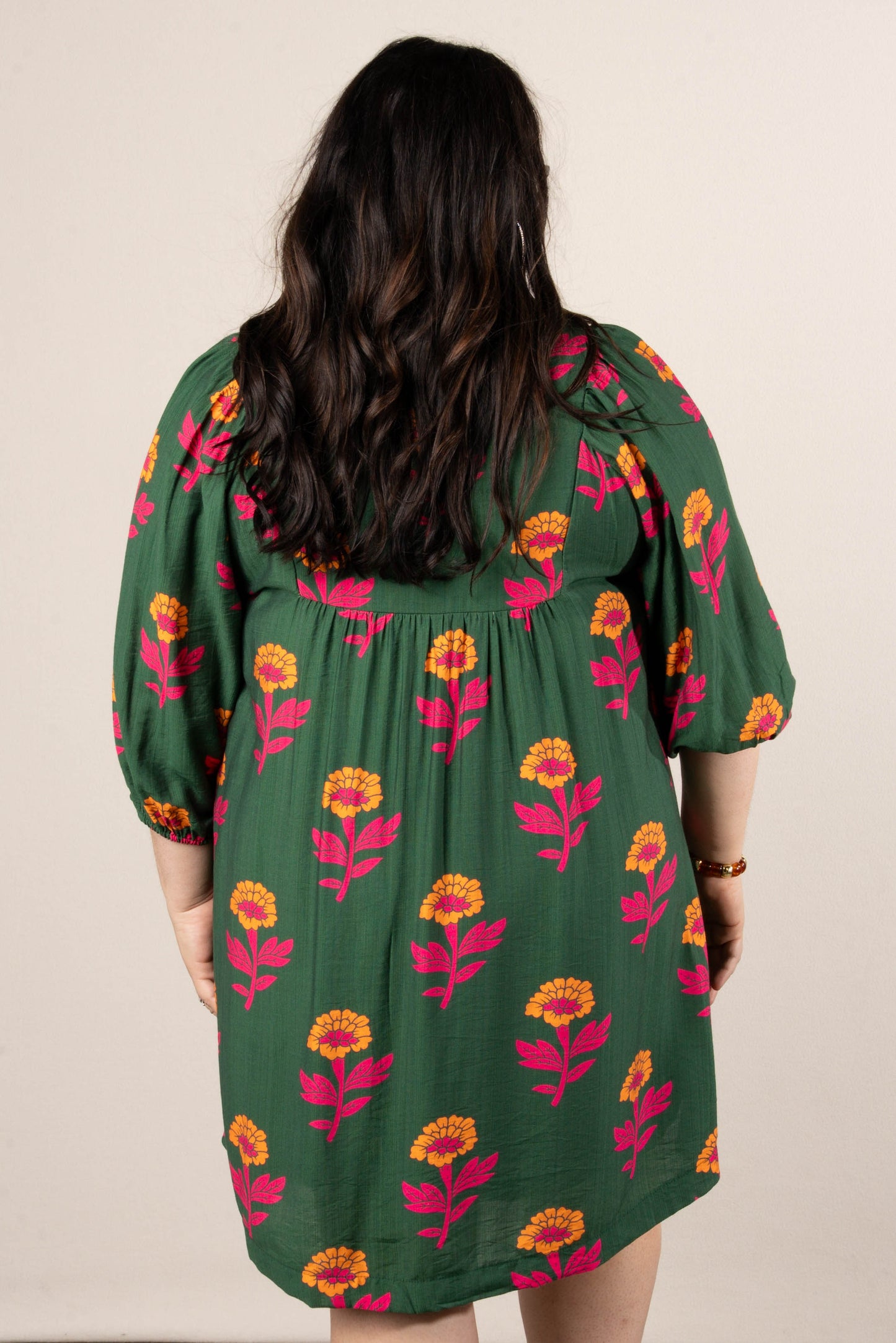 Marley Floral Frill Neck Dress