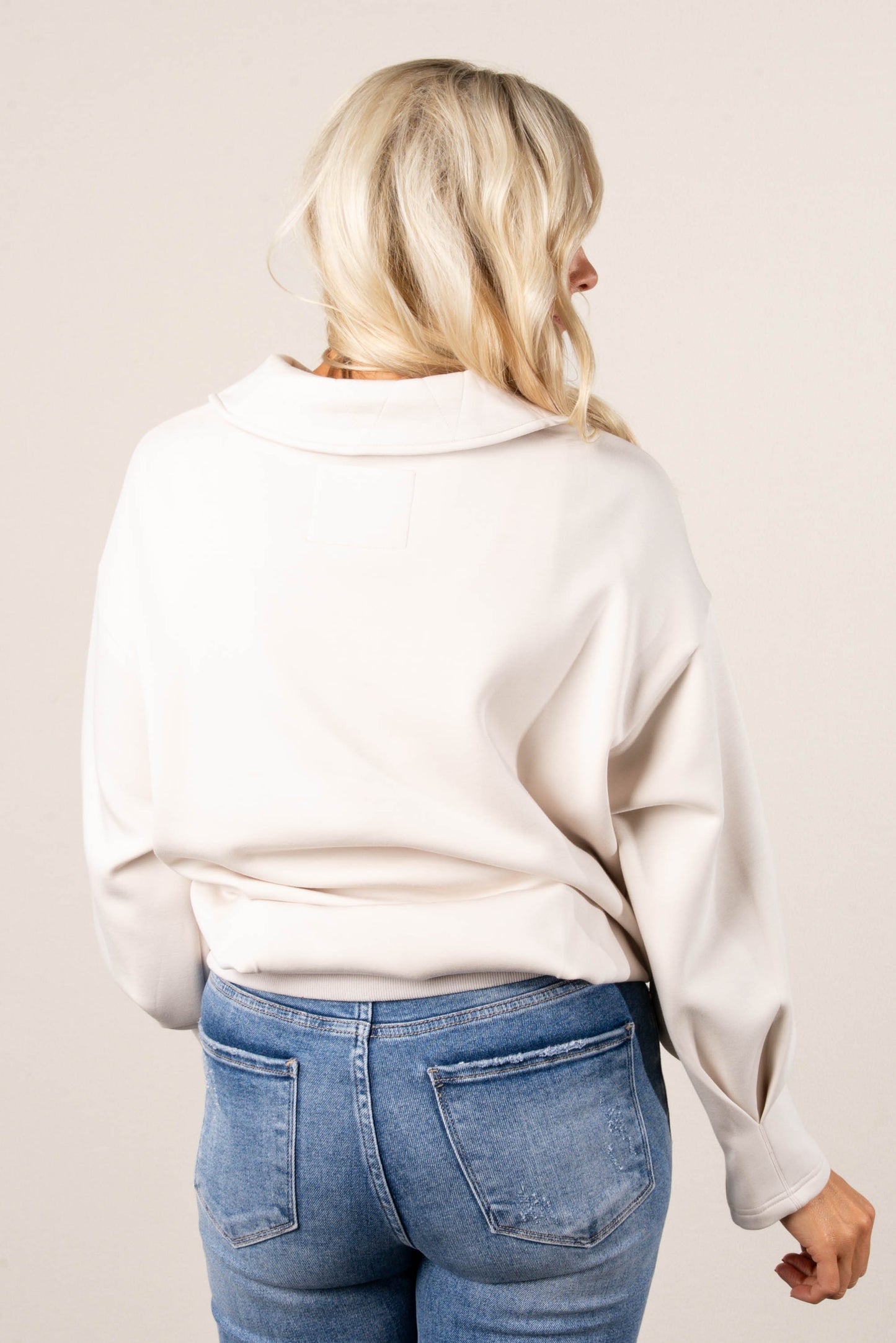 Kristina Collared Pleat Cuff Pullover