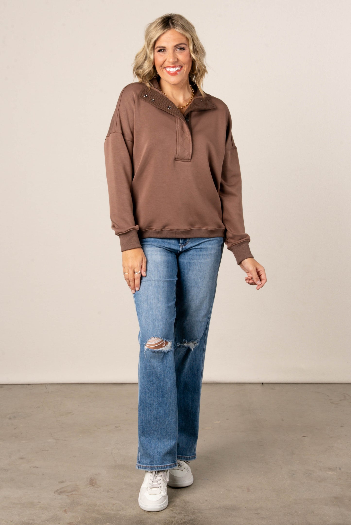 Nova High Snap Neck Pullover