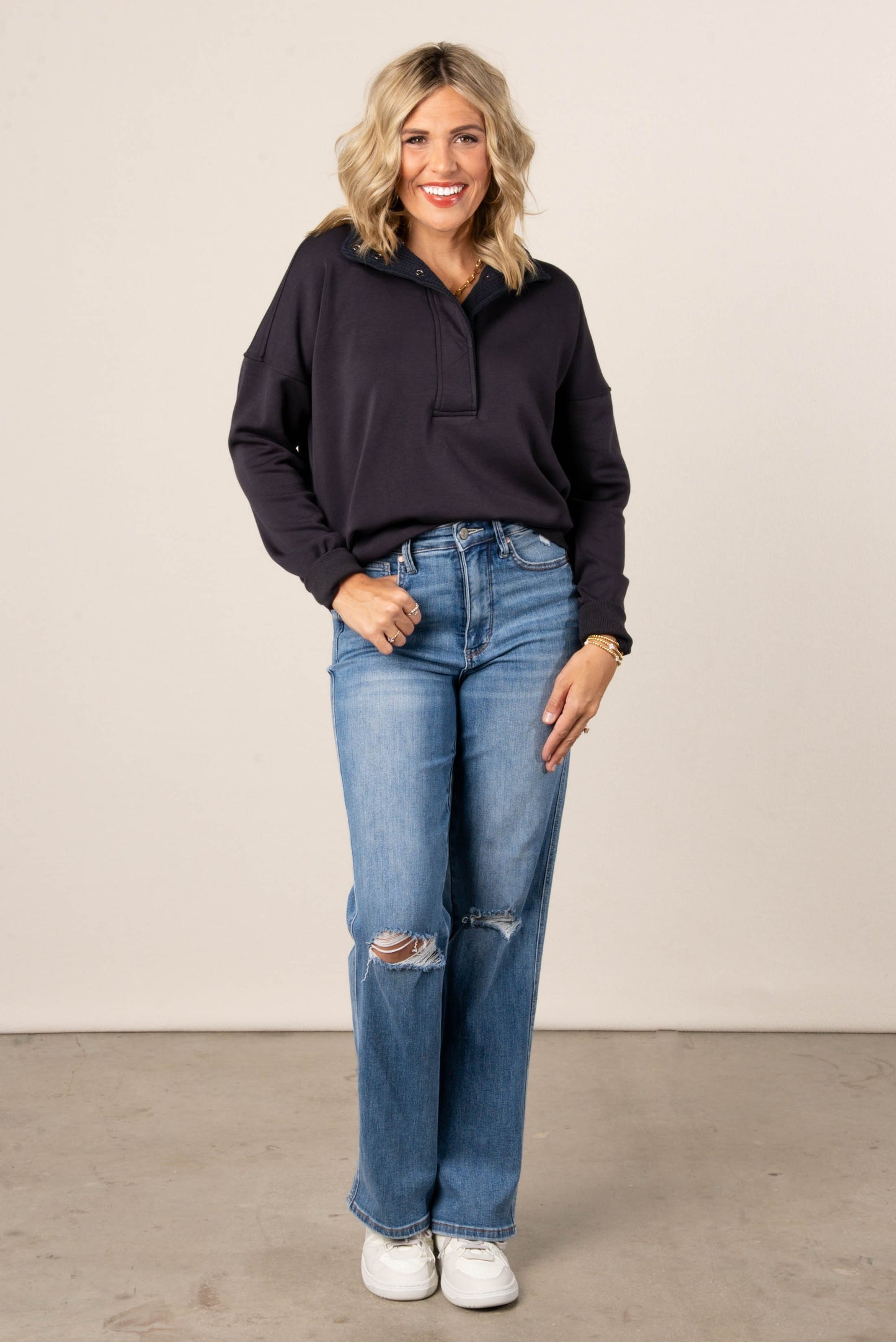 Nova High Snap Neck Pullover