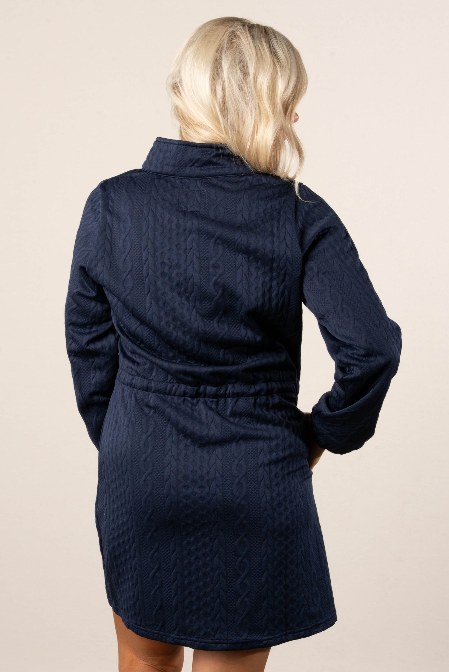 Nova Quarter Zip Drawstring Waist Dress