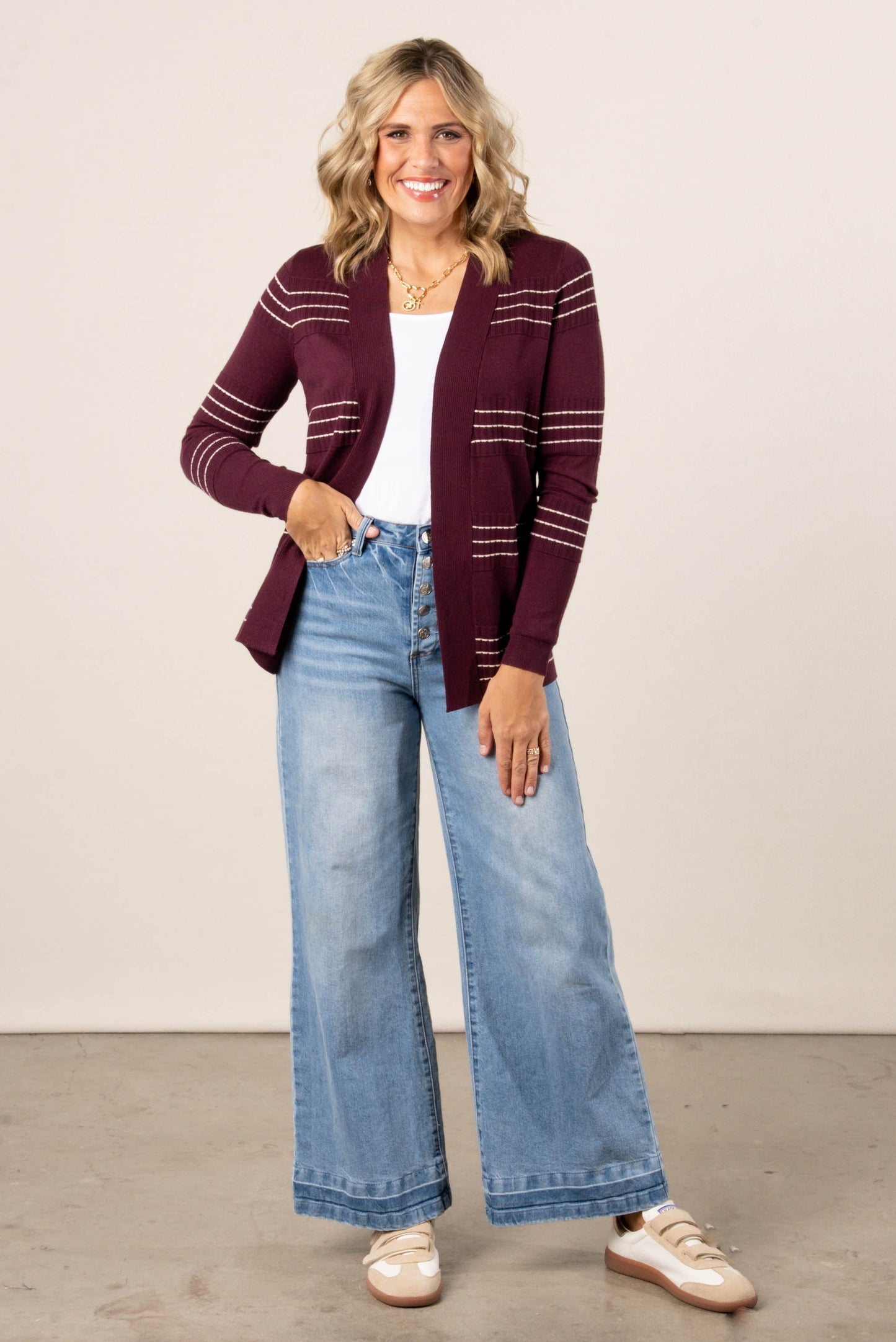 Lilly Stitch Striped Sweater Cardigan