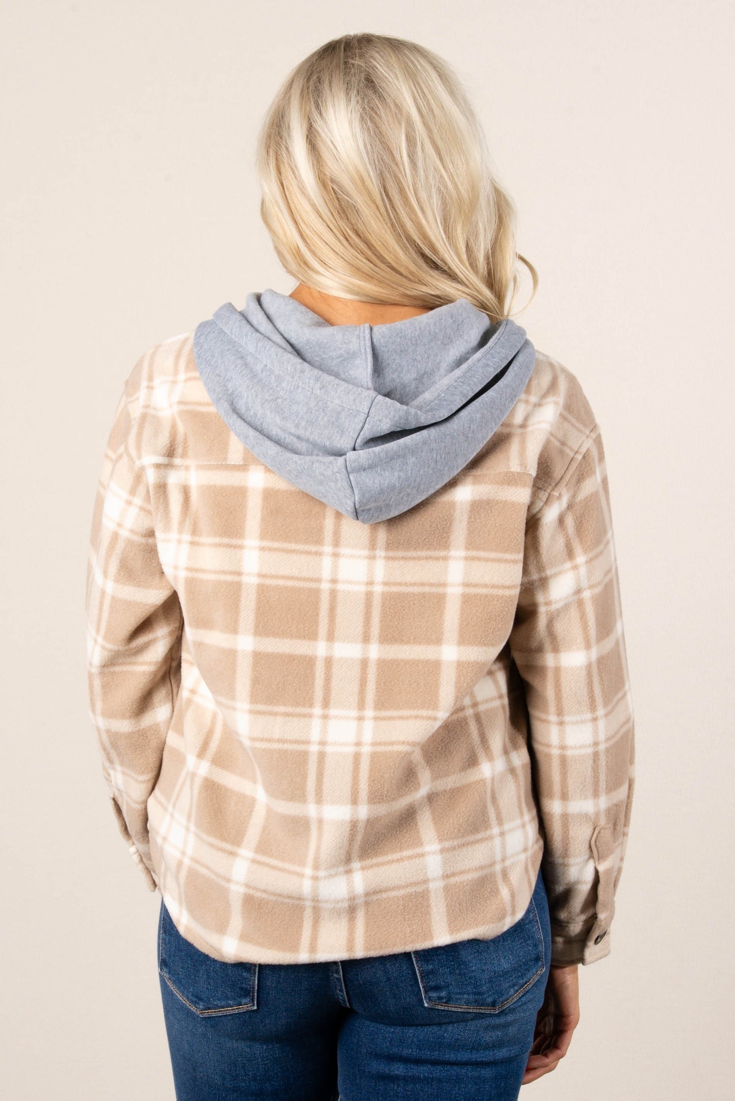 Maria Plaid Fleece Hooded Shacket