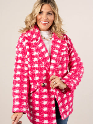 Saylor Houndstooth Boucle Coat