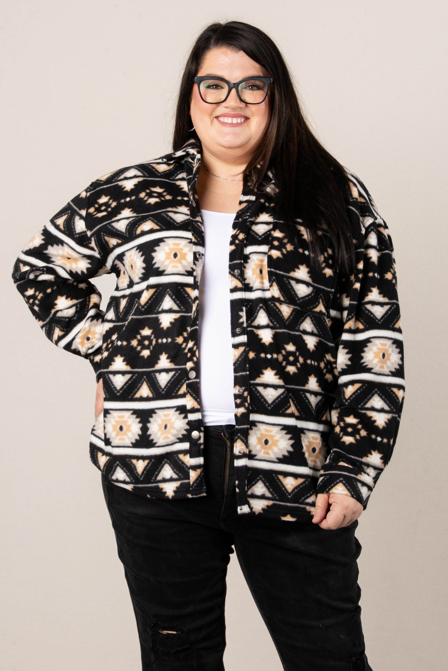 Maya Printed Fleece Shacket