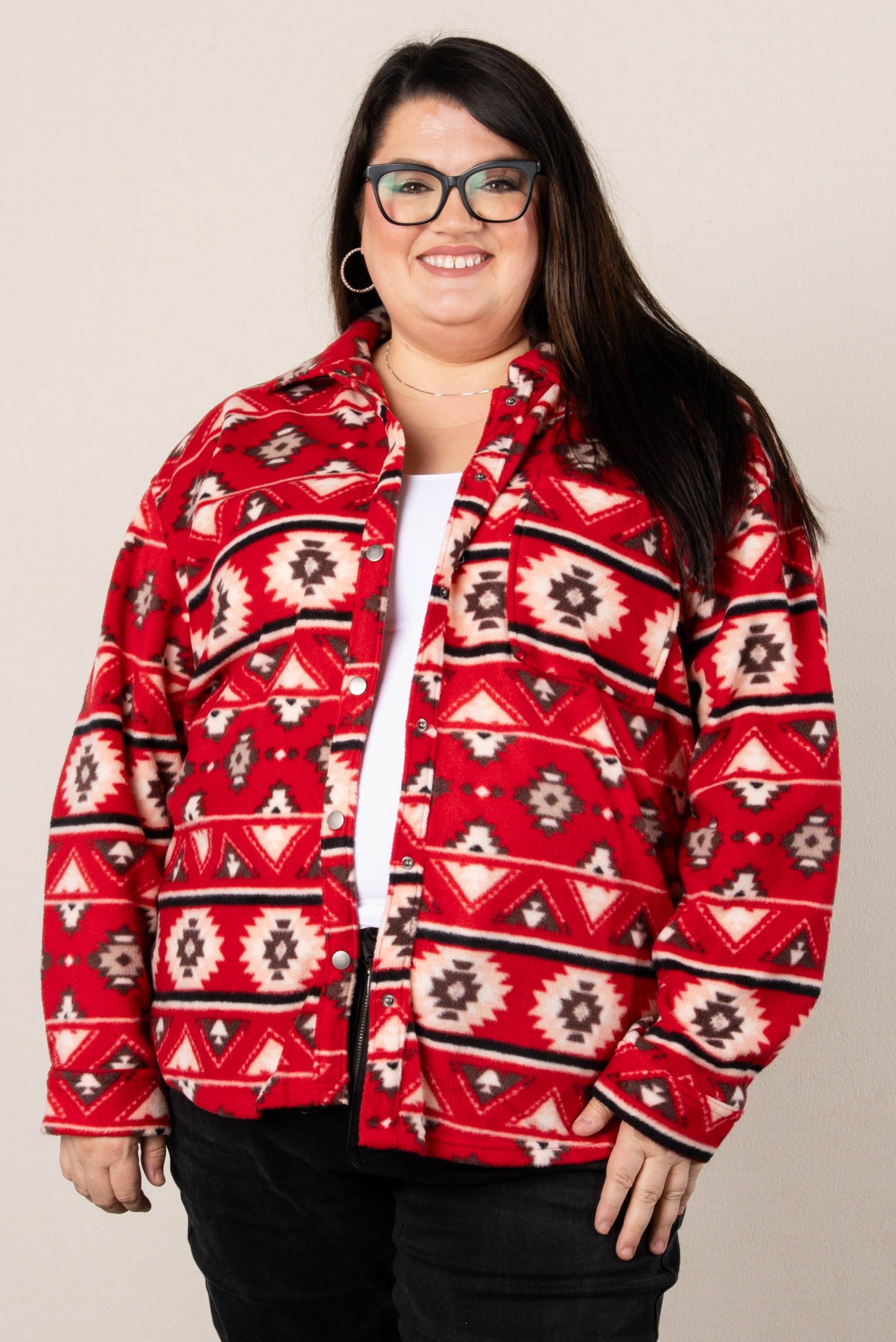 Maya Printed Fleece Shacket