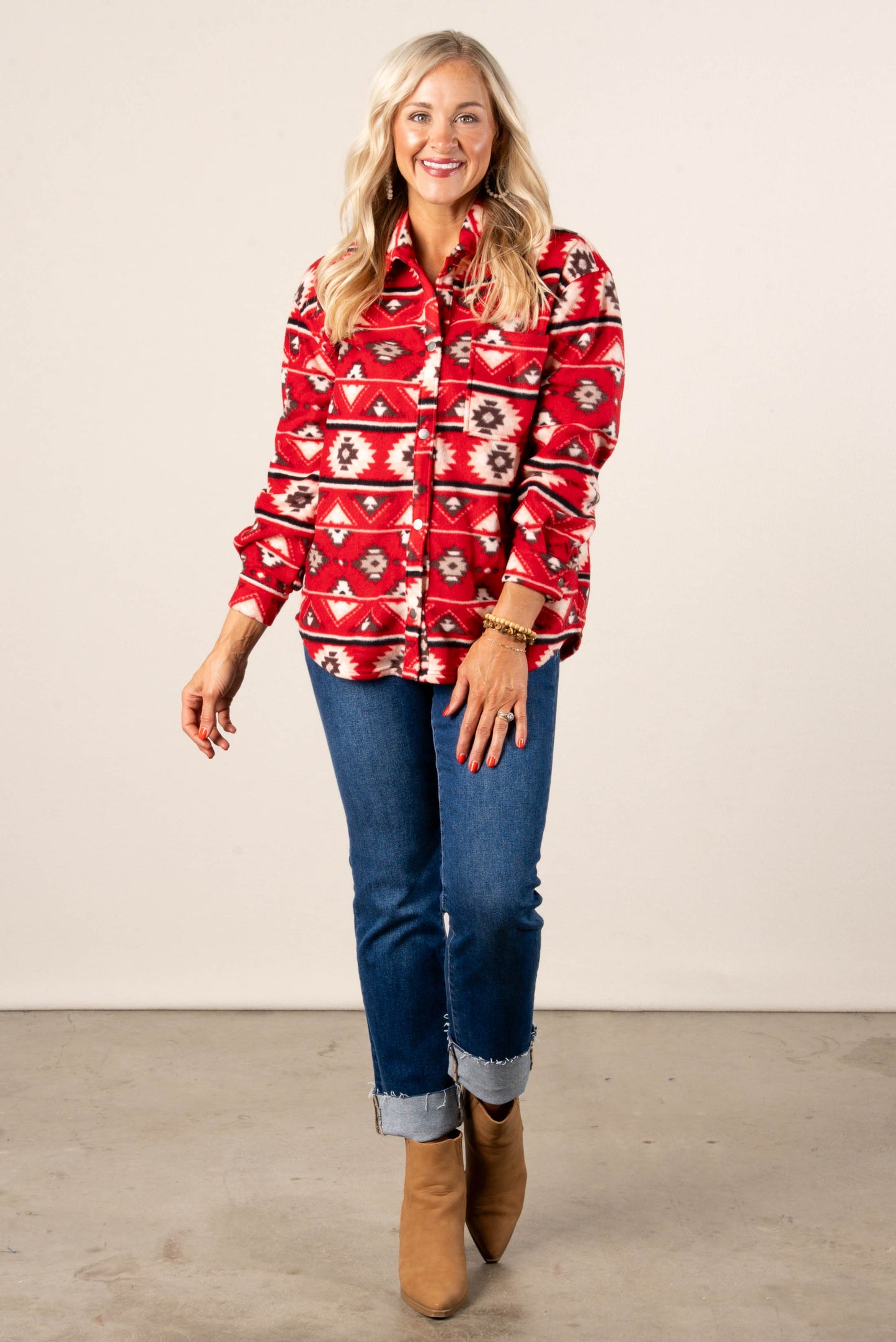 Maya Printed Fleece Shacket