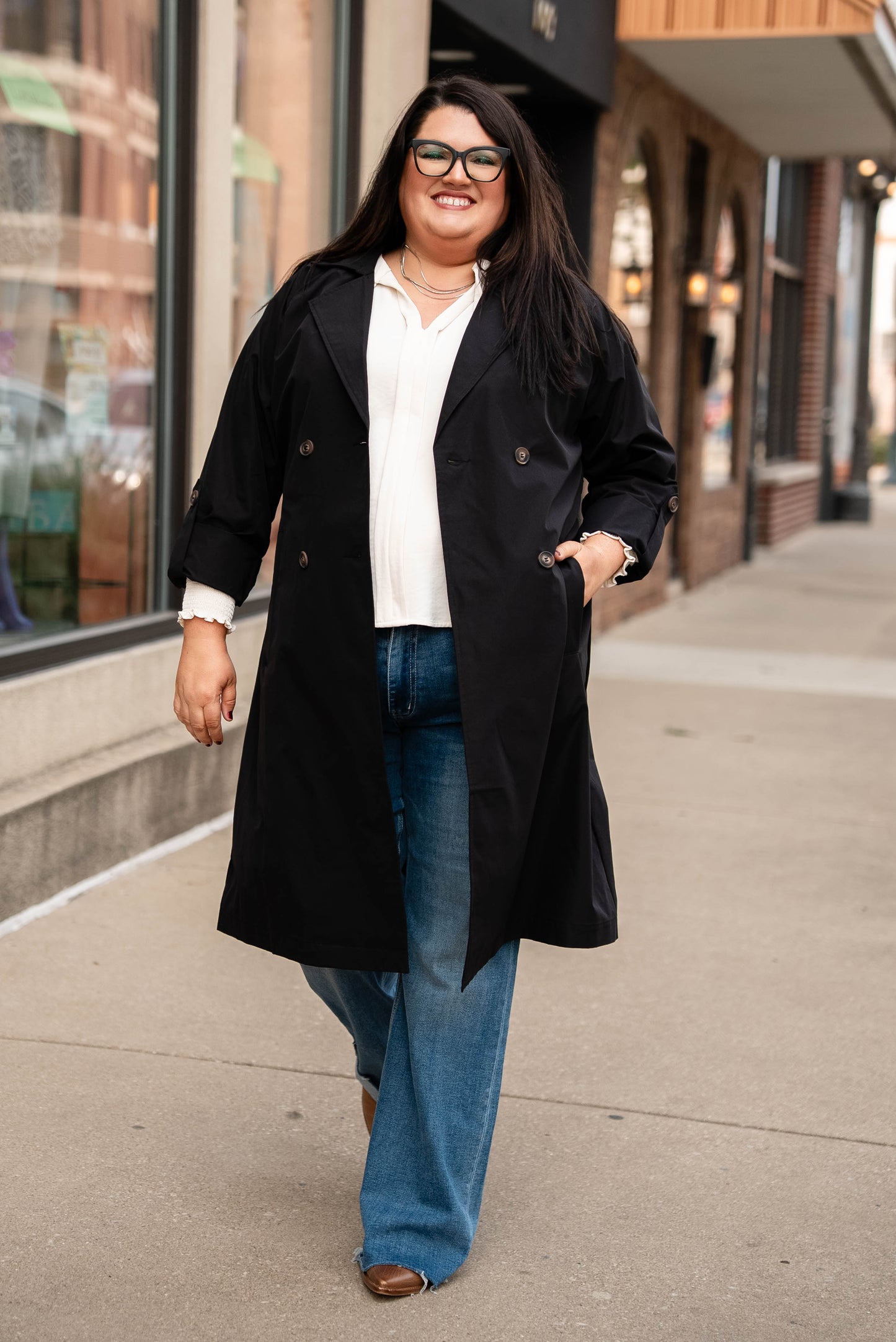 Gracie Double Breasted Belted Trench Coat