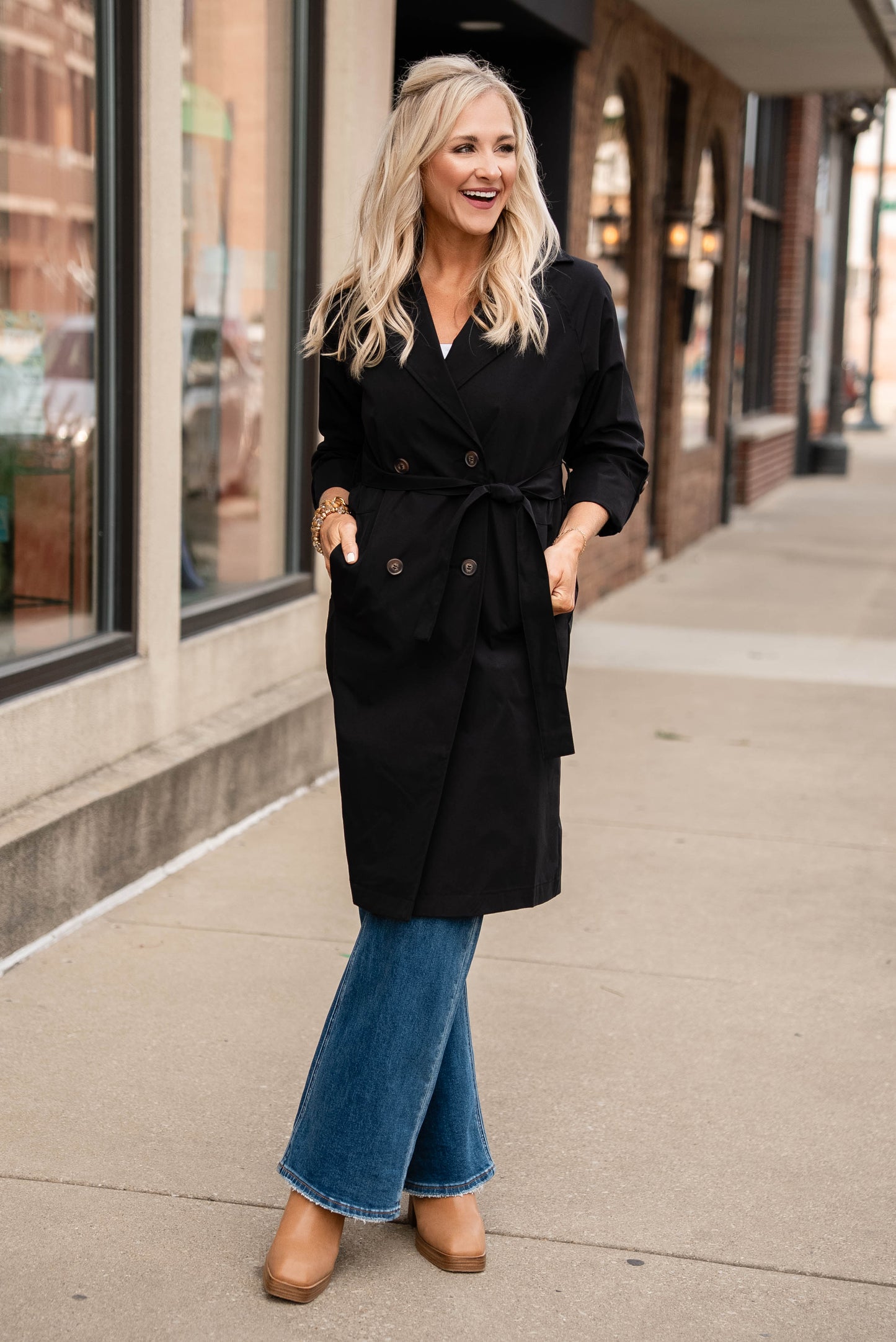 Gracie Double Breasted Belted Trench Coat
