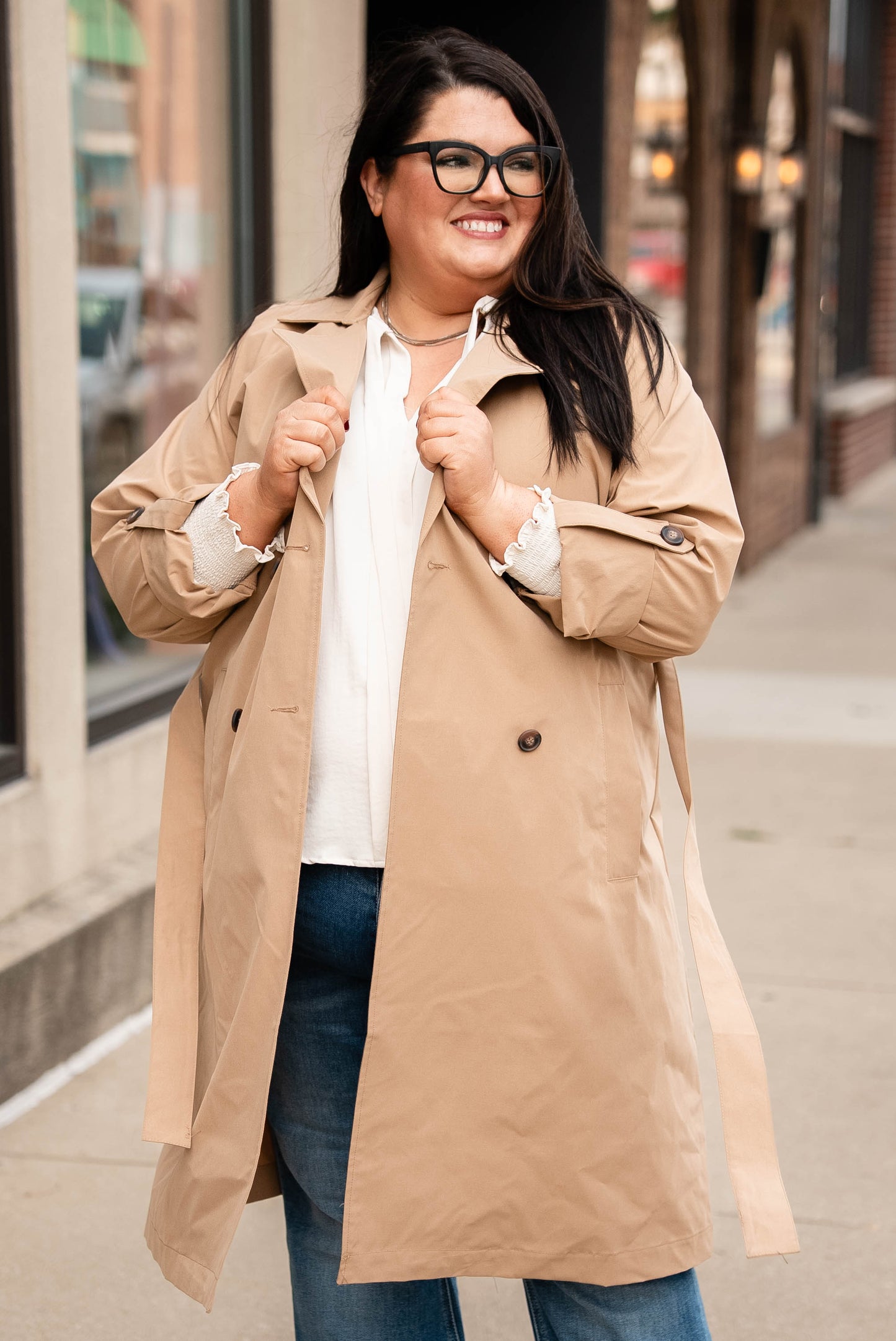 Gracie Double Breasted Belted Trench Coat
