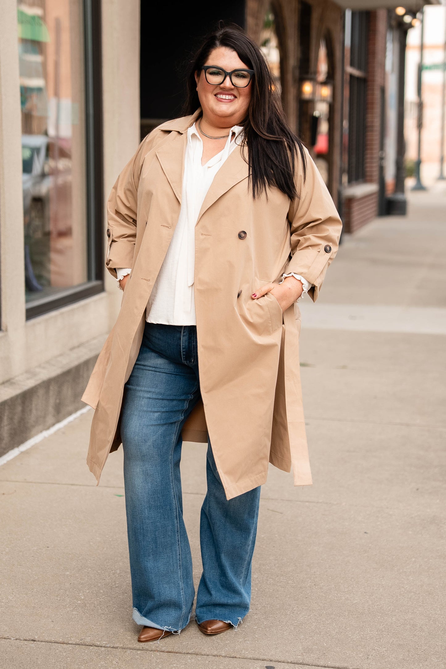 Gracie Double Breasted Belted Trench Coat