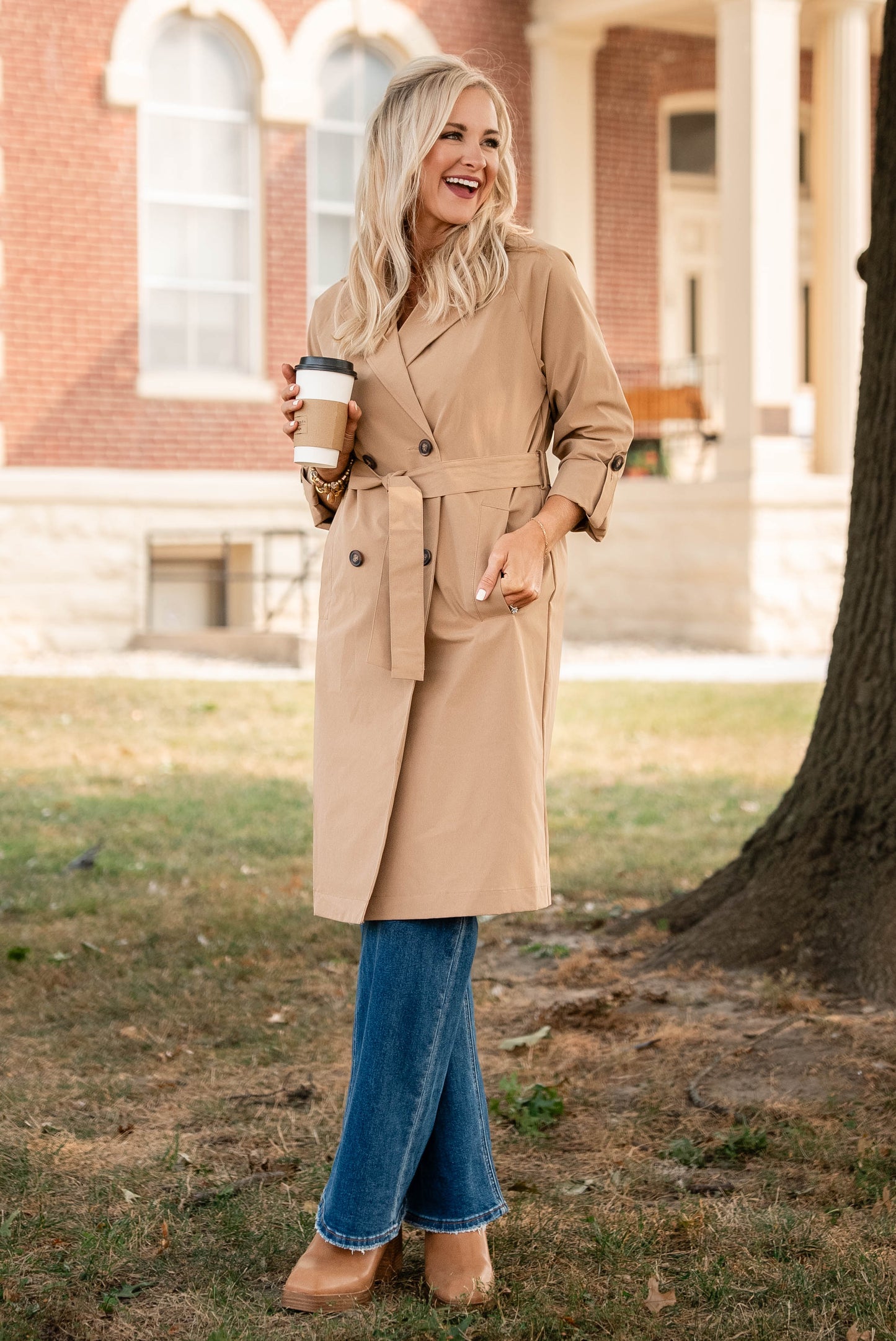 Gracie Double Breasted Belted Trench Coat