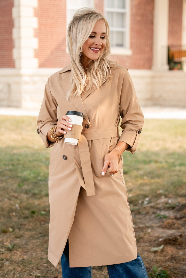 Gracie Double Breasted Belted Trench Coat