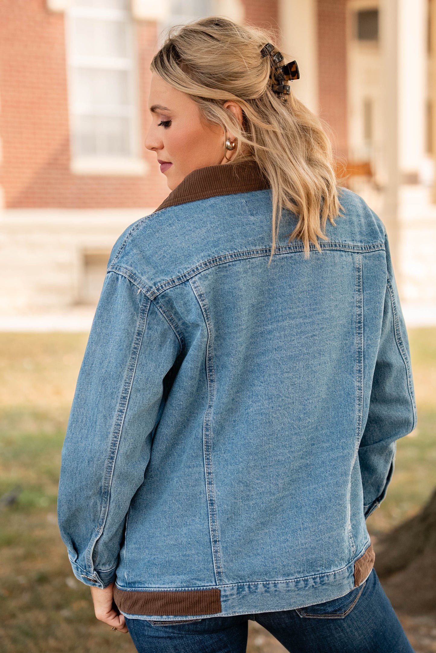 Audrey Corduroy Contrast Denim Jacket