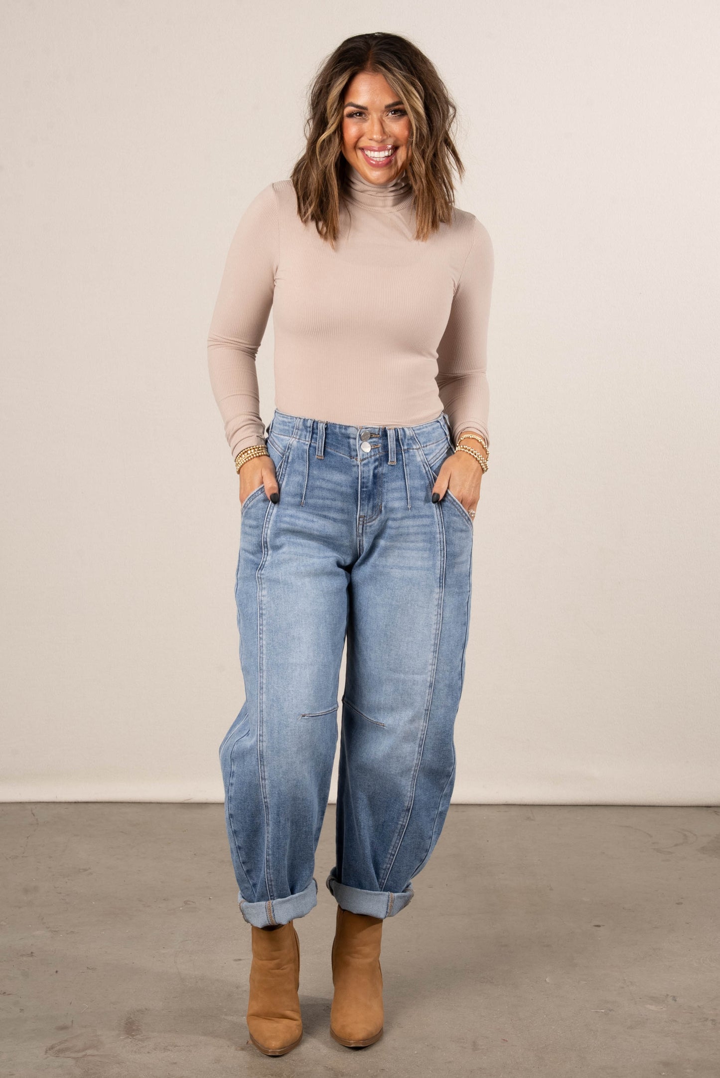 Melody Fine Ribbed Turtleneck Bodysuit