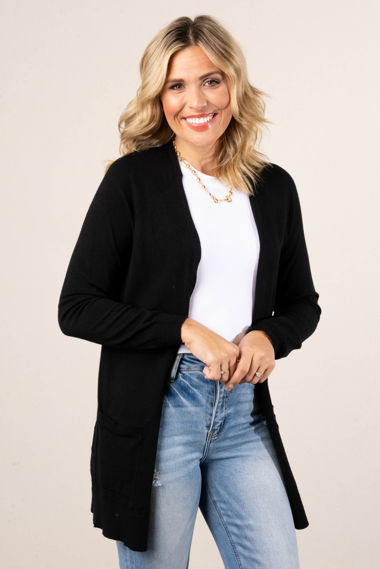 Lara Open Front Raglan Sweater Cardigan