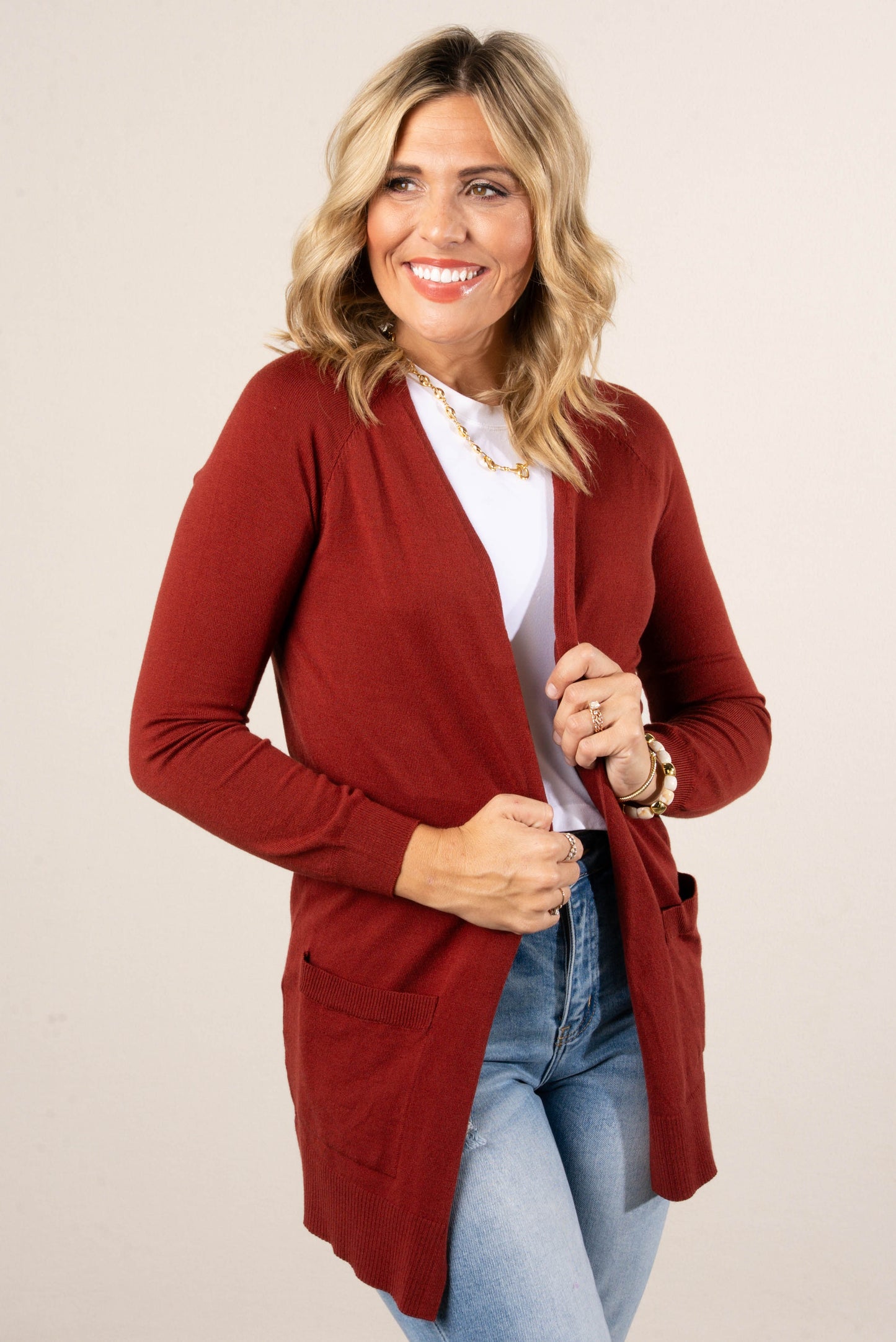Lara Open Front Raglan Sweater Cardigan