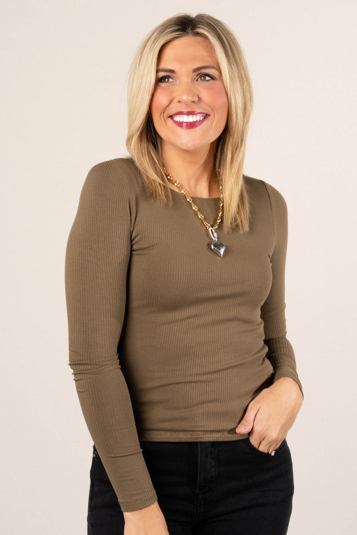 Stevie Ribbed Lined Layering Top