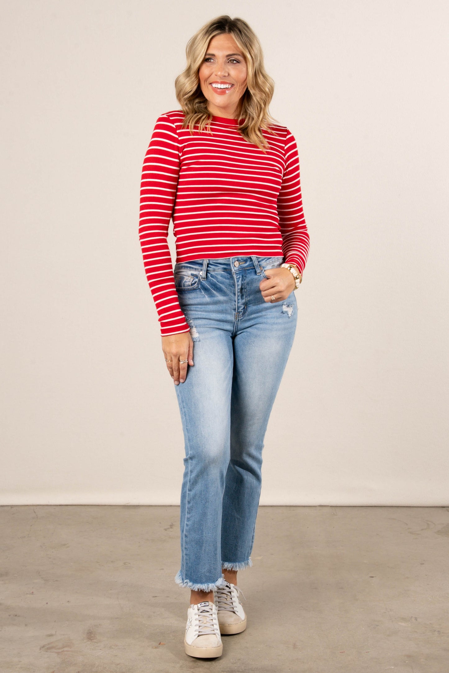 Kate Fine Ribbed Stripe Top