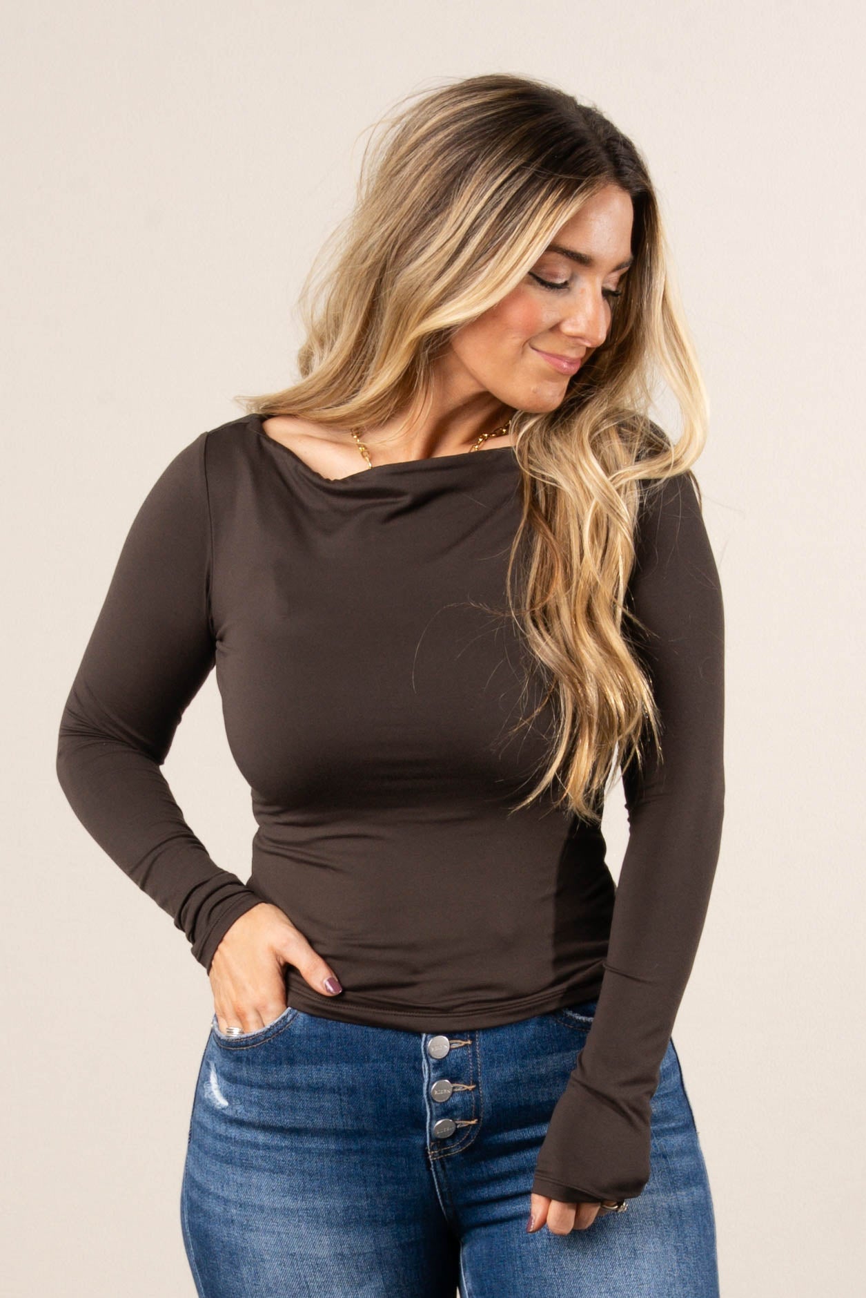 Riley Brushed Knit Boat Neck Top